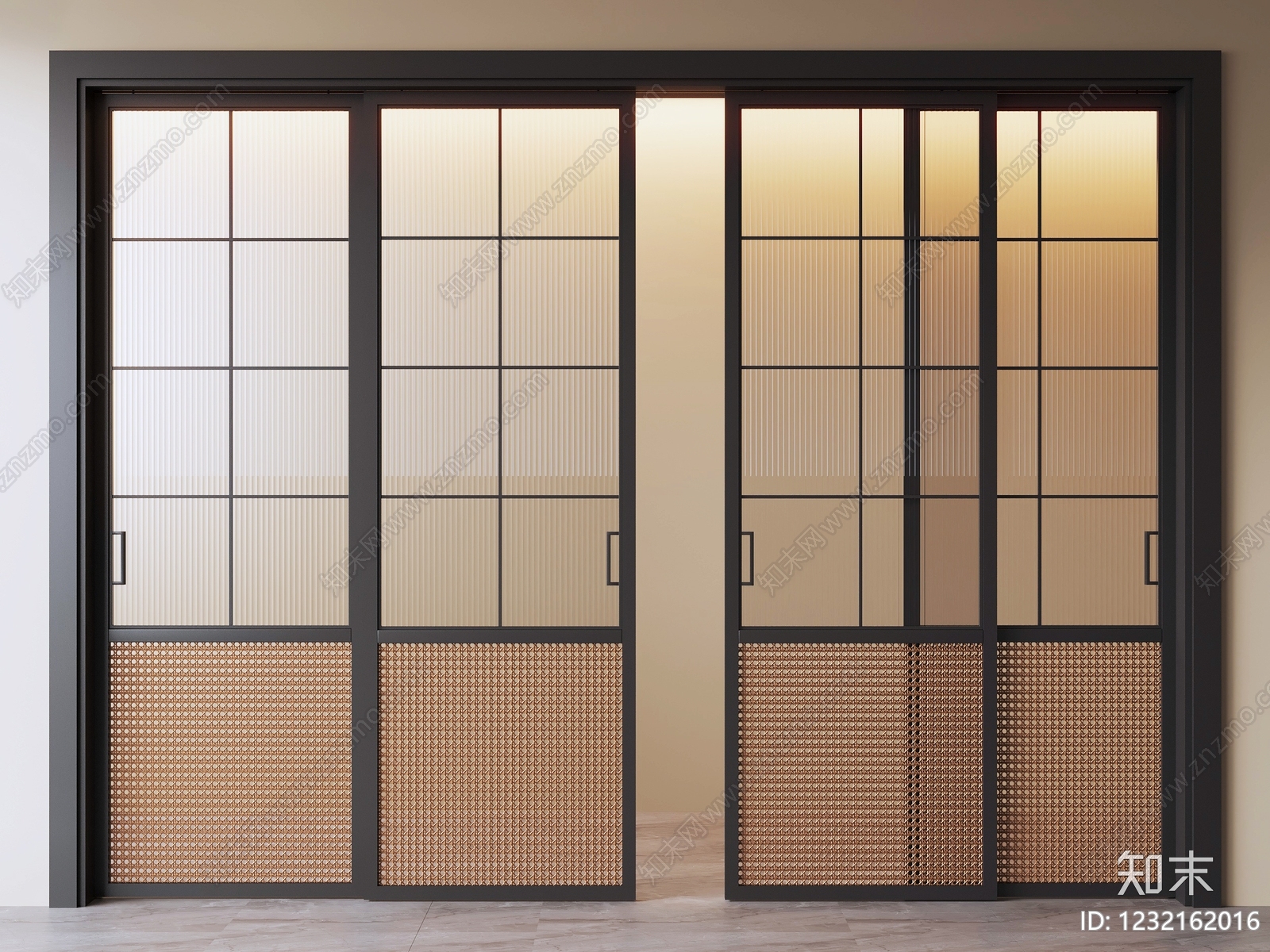 日式推拉门3D模型下载【ID:1232162016】
