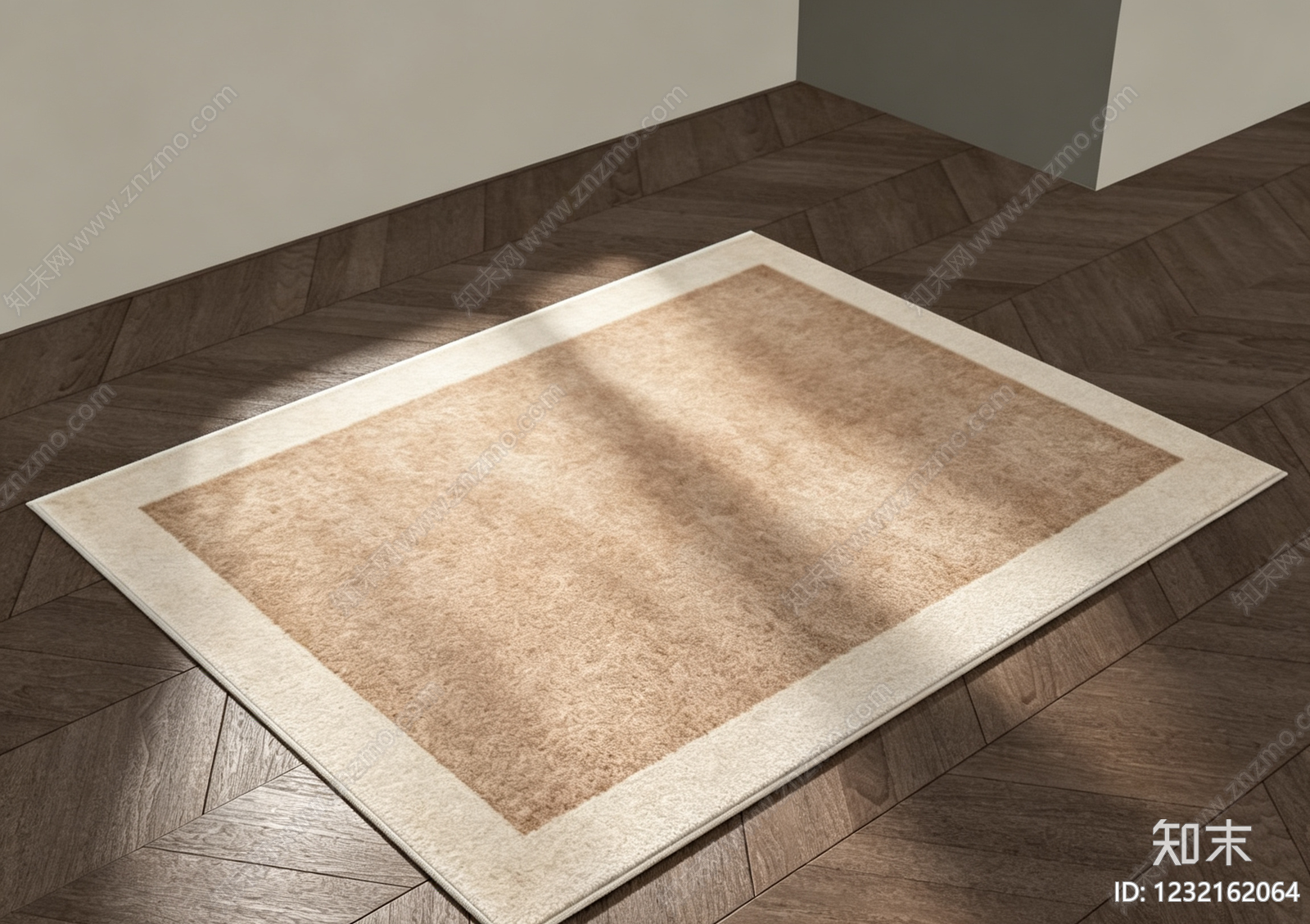 现代简约毛绒地毯3D模型下载【ID:1232162064】
