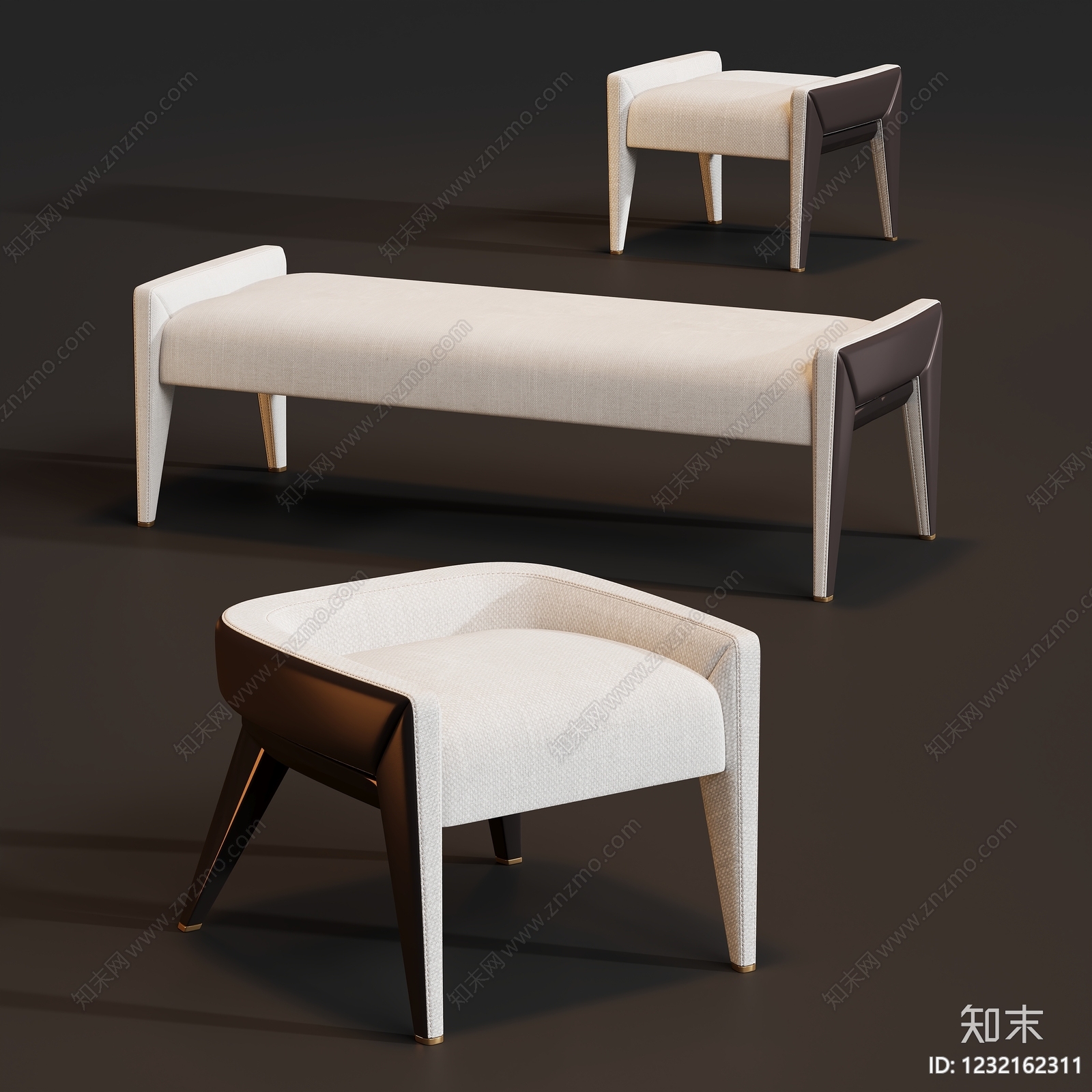 轻奢沙发凳3D模型下载【ID:1232162311】
