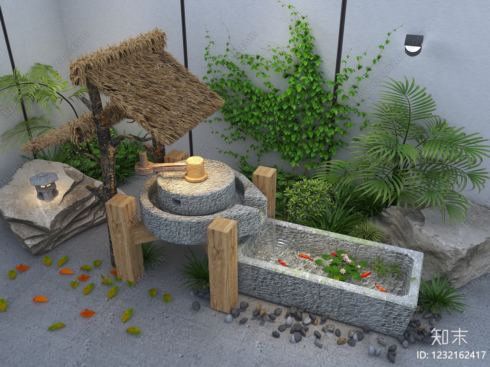 禅意其他水景设施3D模型下载【ID:1232162417】