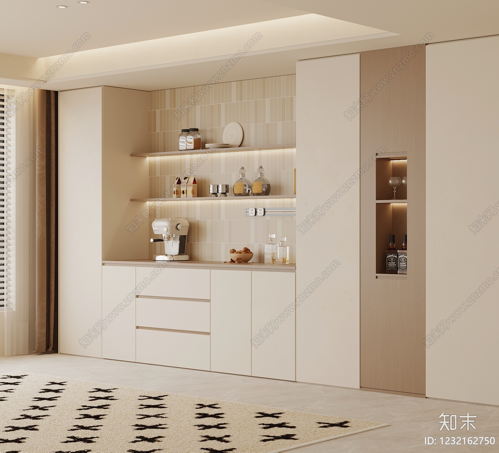 酒柜3D模型下载【ID:1232162750】