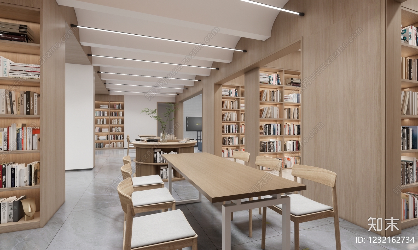 原木风书店SU模型下载【ID:1232162734】