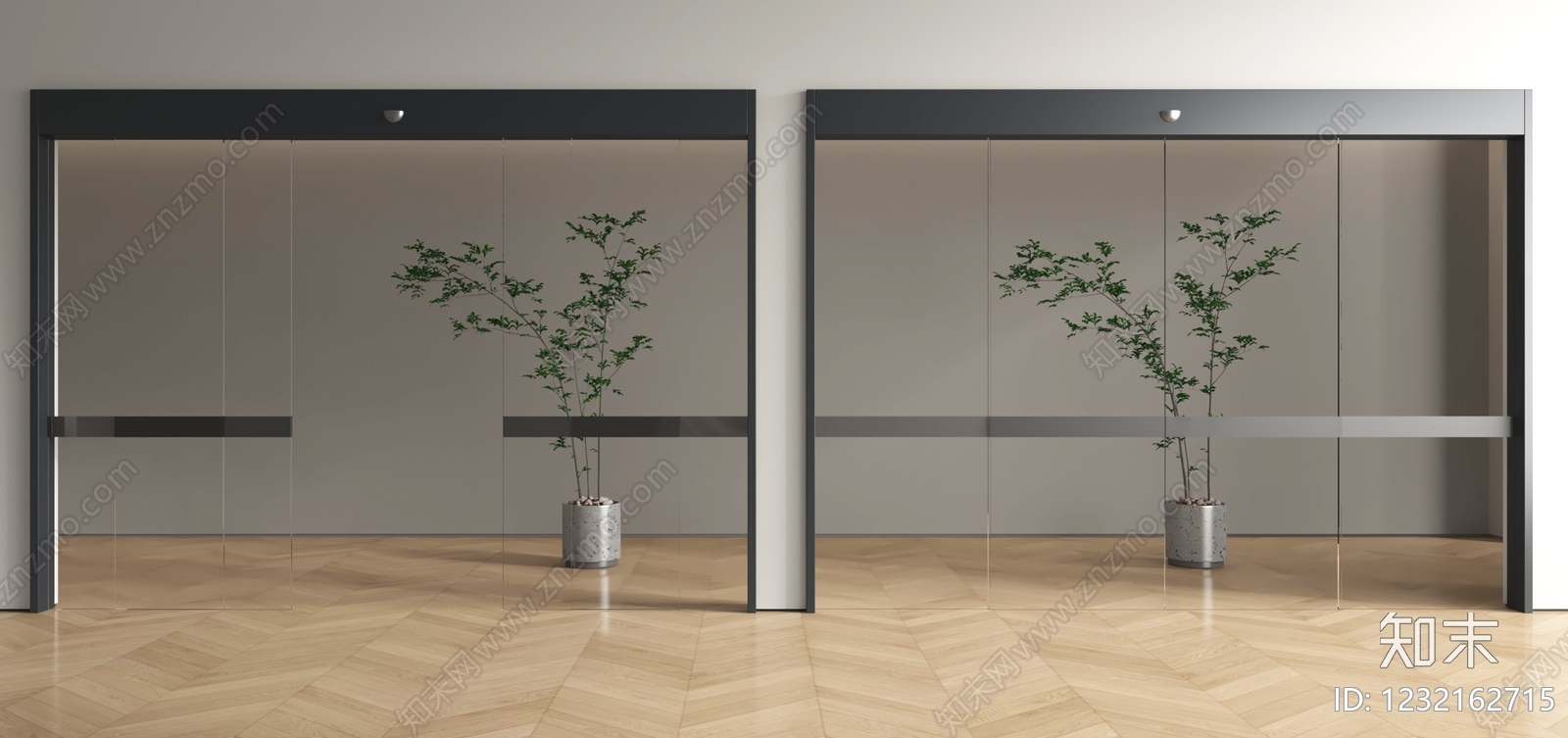 现代简约感应门3D模型下载【ID:1232162715】