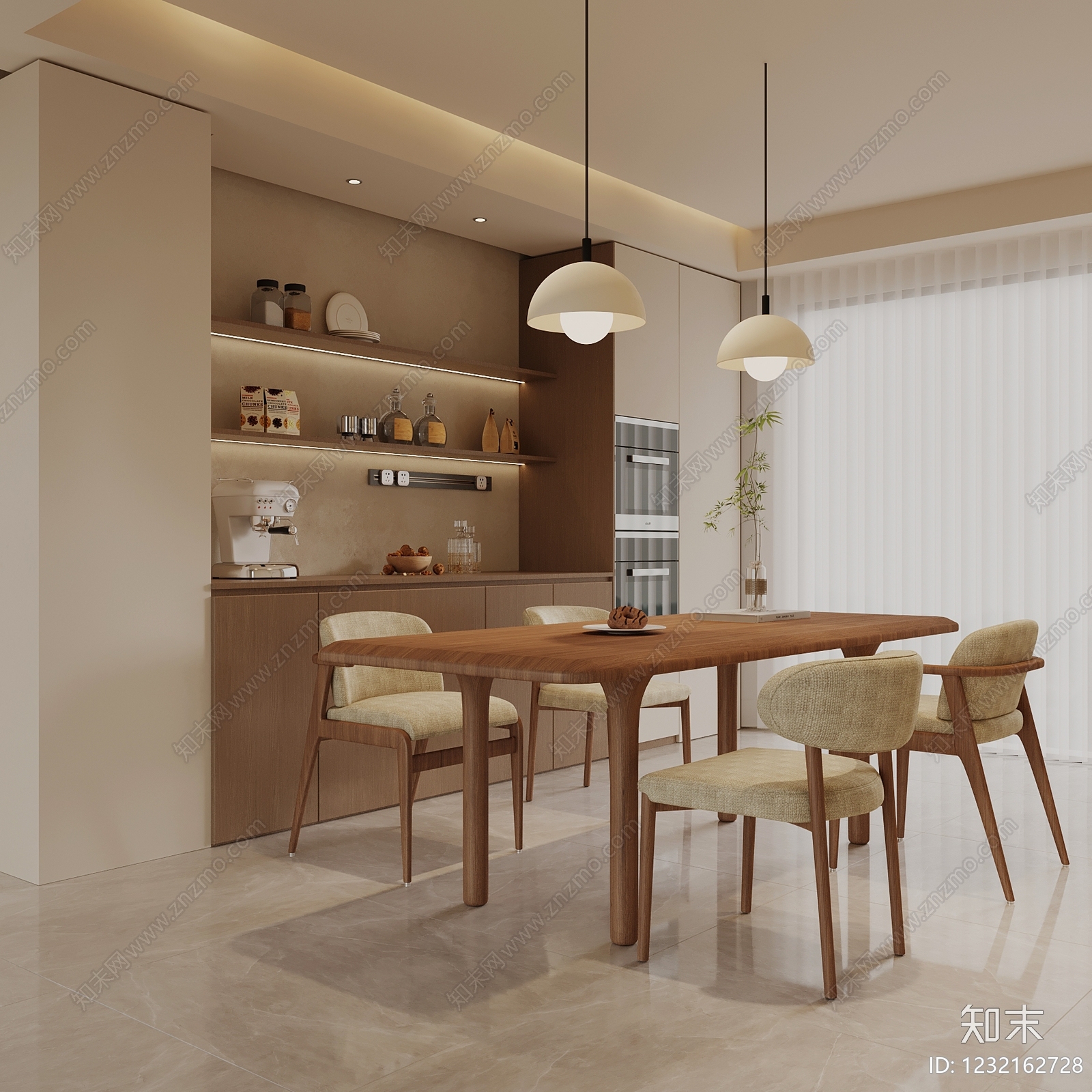 中古风家居餐厅3D模型下载【ID:1232162728】