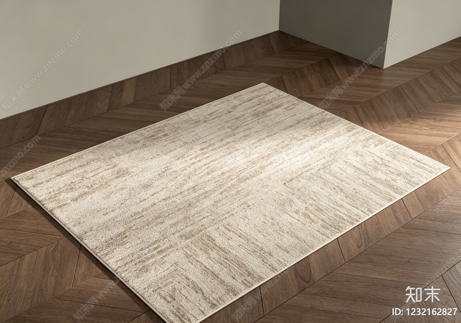 现代简约毛绒地毯3D模型下载【ID:1232162827】