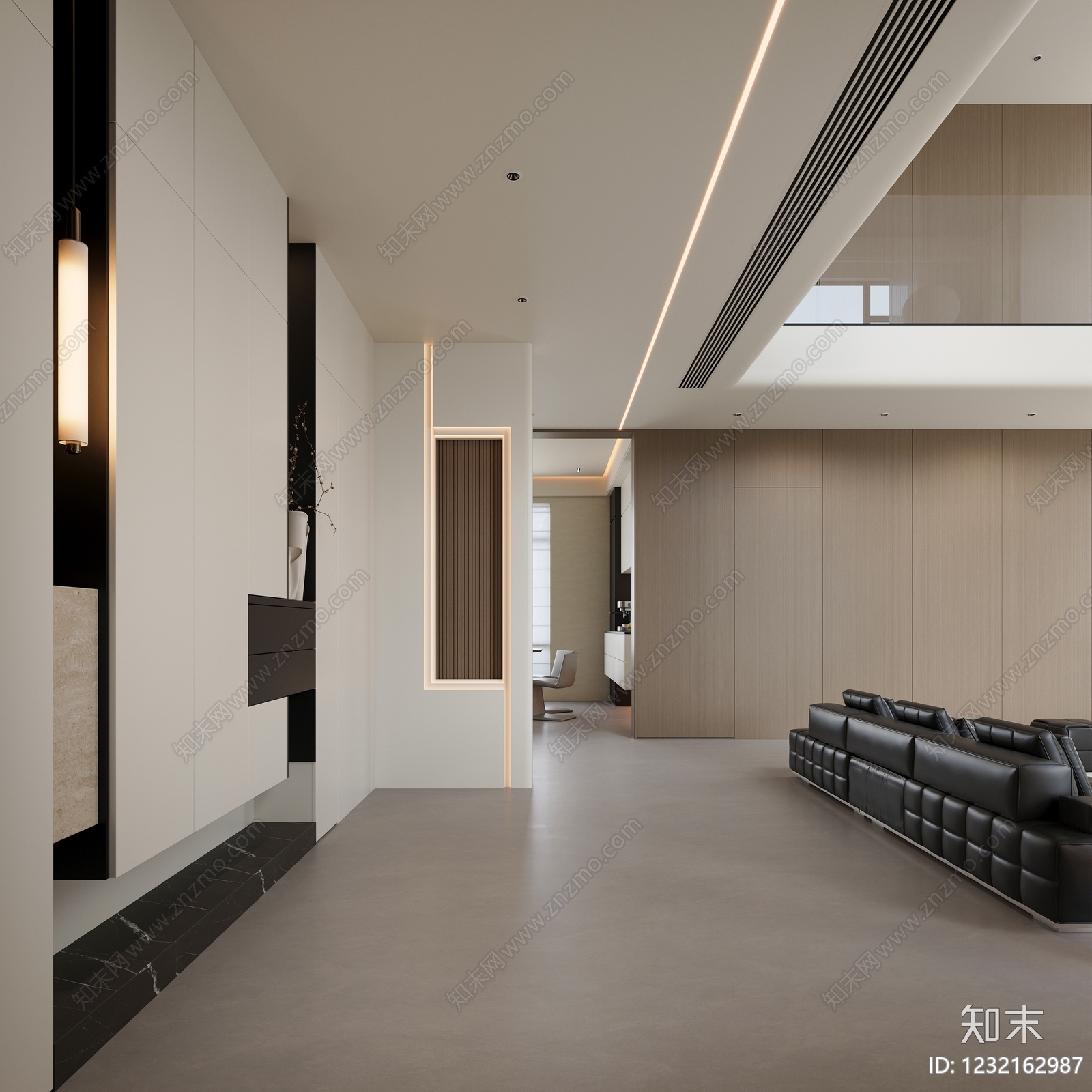 意式极简别墅客餐厅3D模型下载【ID:1232162987】