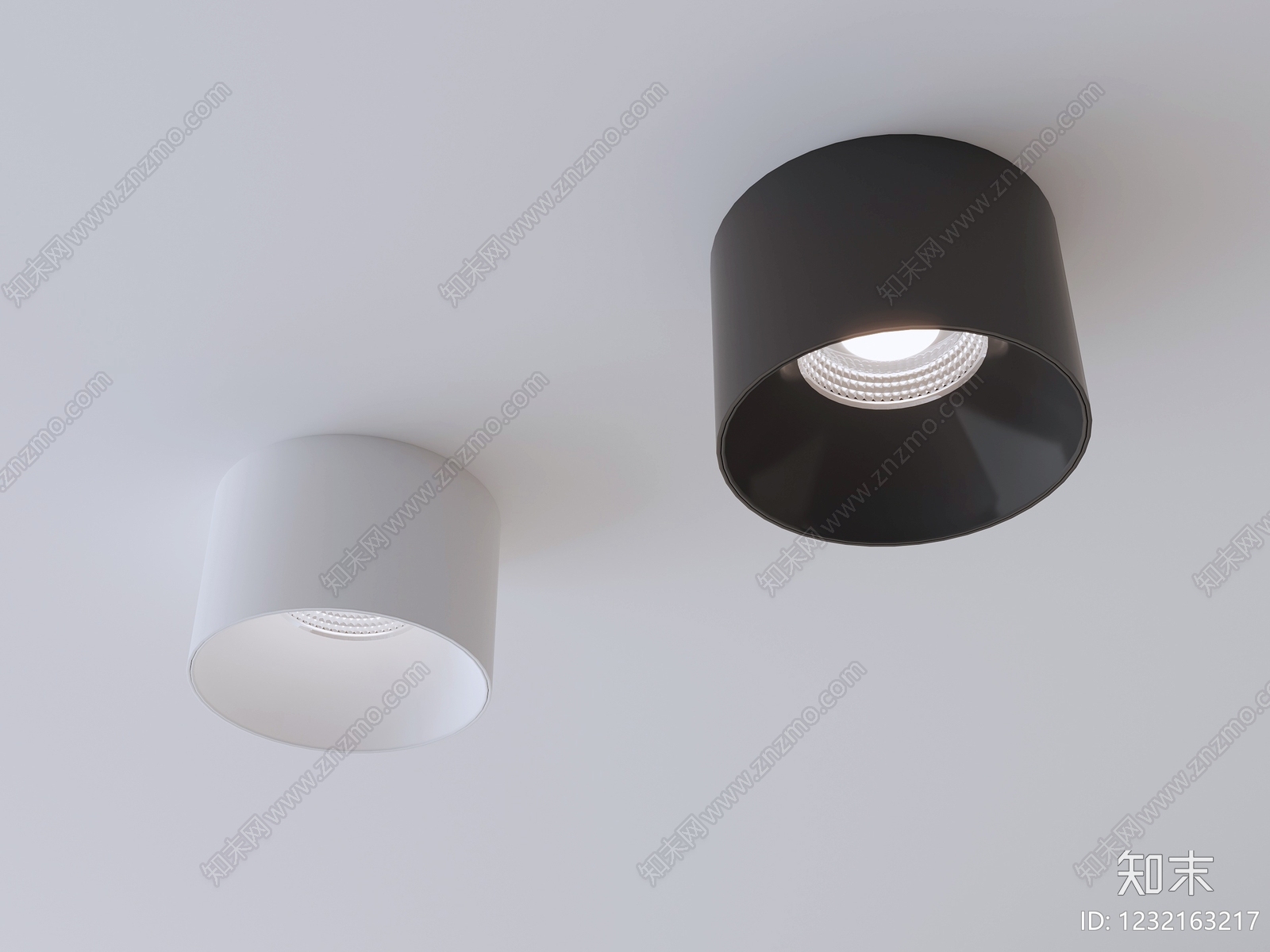 极简筒灯3D模型下载【ID:1232163217】