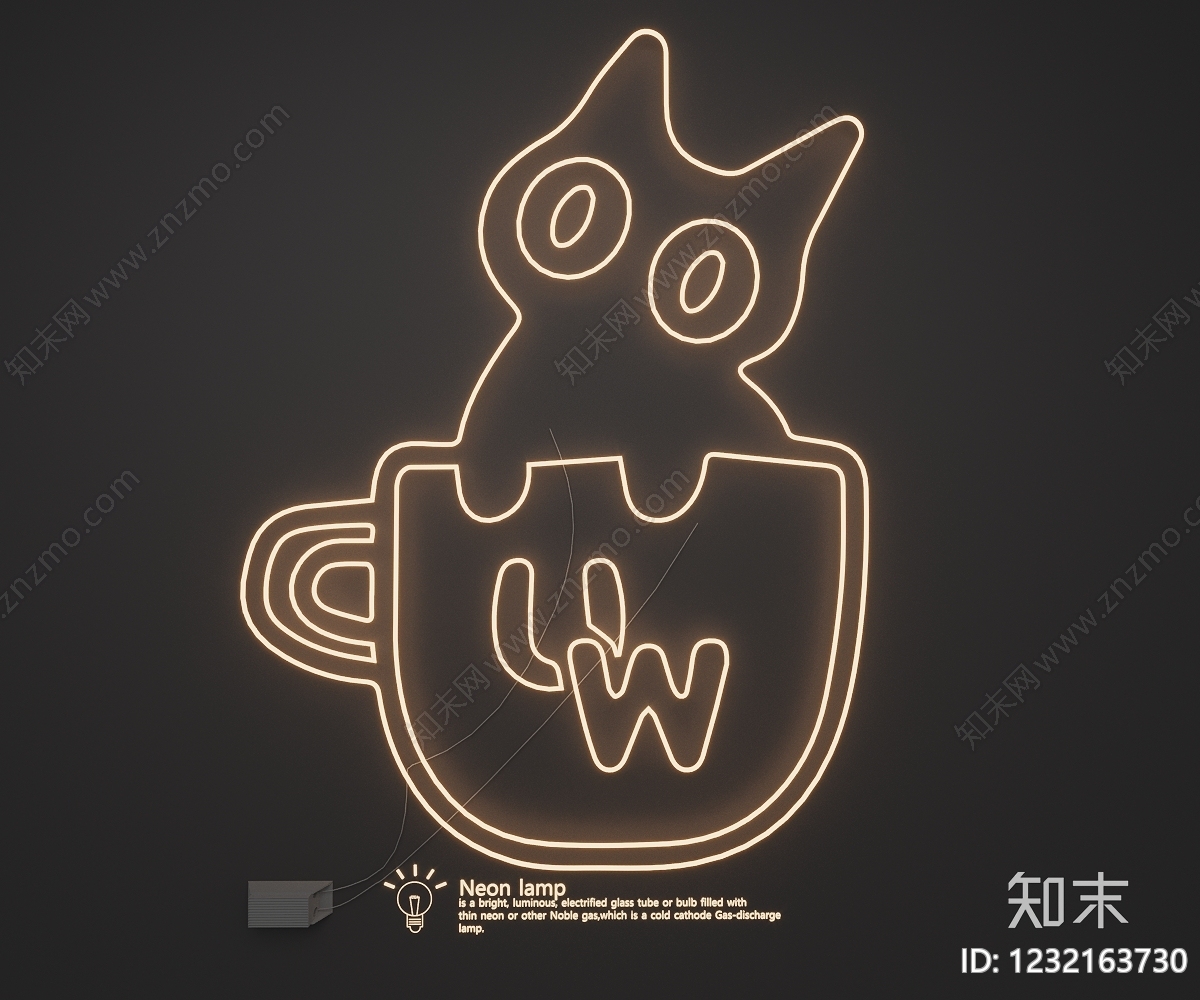 现代霓虹灯3D模型下载【ID:1232163730】