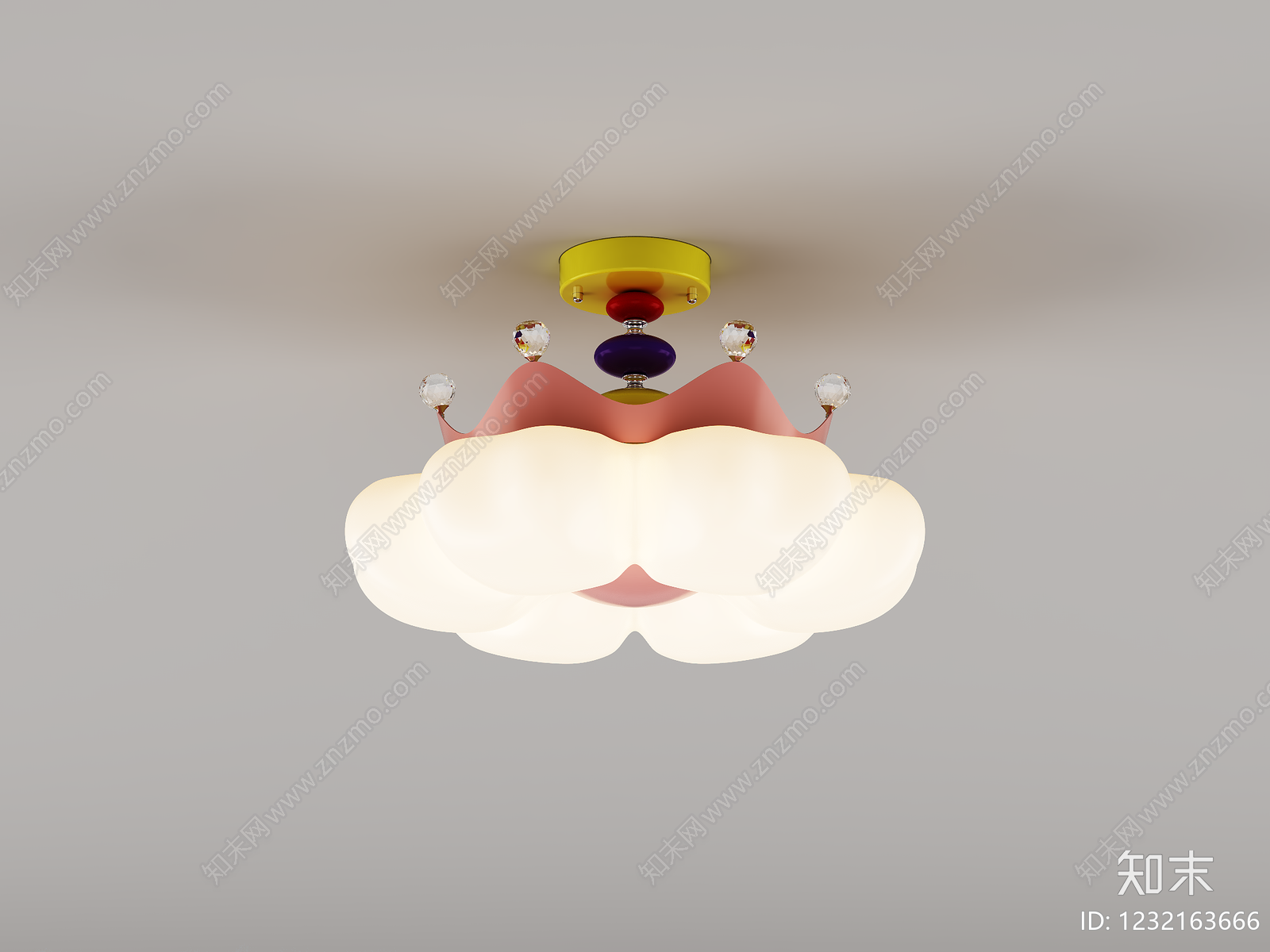 孟菲斯儿童房吸顶灯3D模型下载【ID:1232163666】