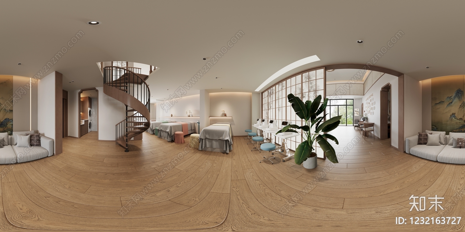 新中式美容院3D模型下载【ID:1232163727】
