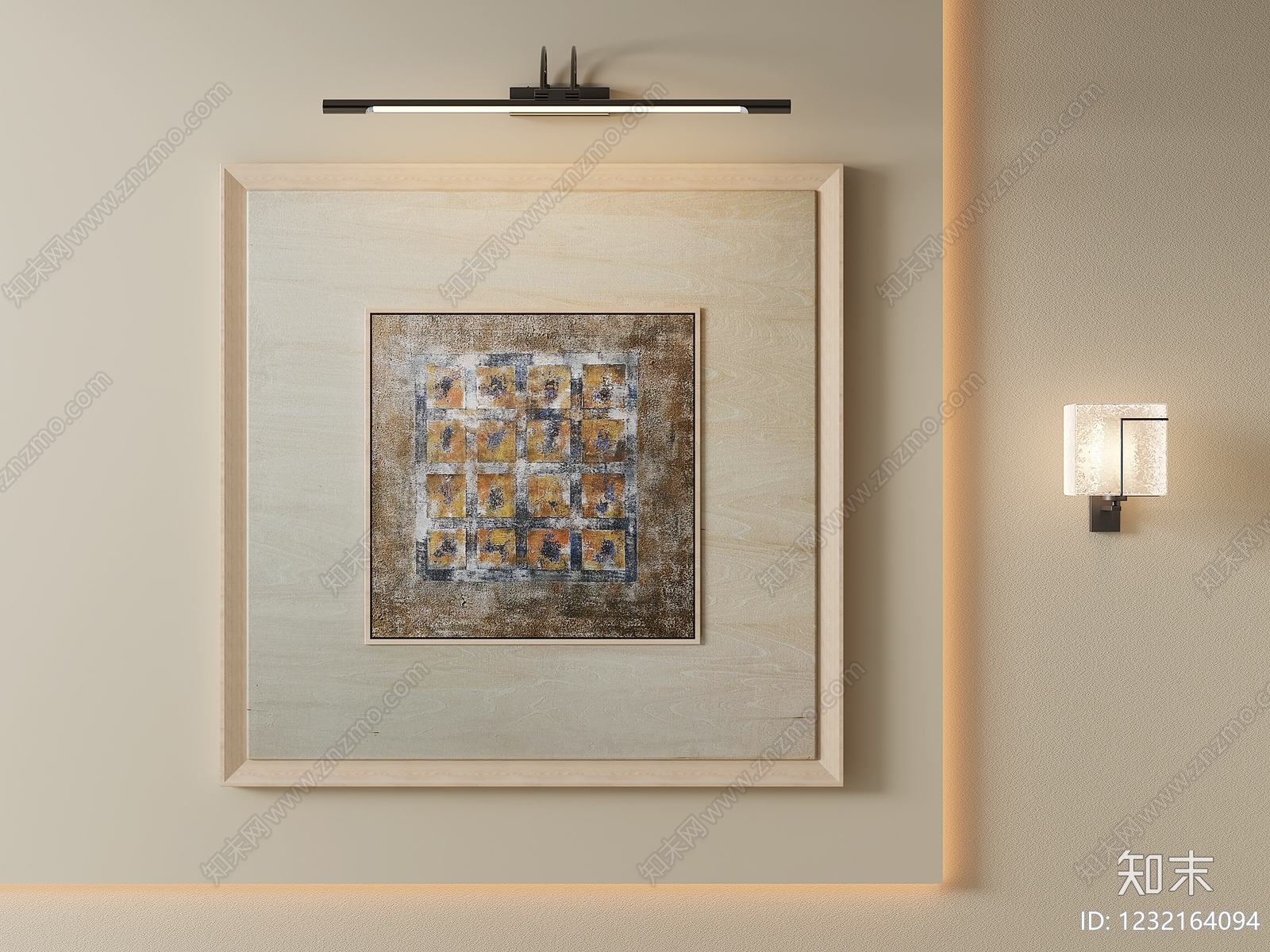 原木风抽象挂画3D模型下载【ID:1232164094】