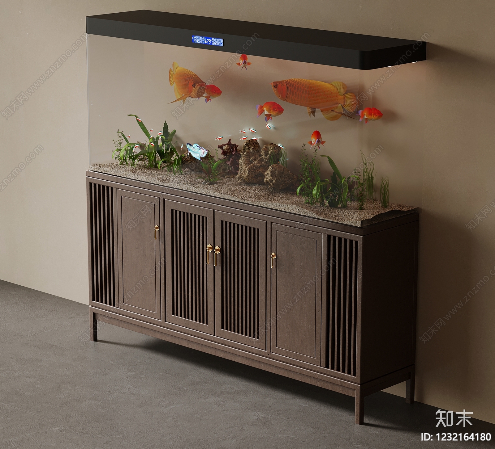 中古风鱼缸3D模型下载【ID:1232164180】