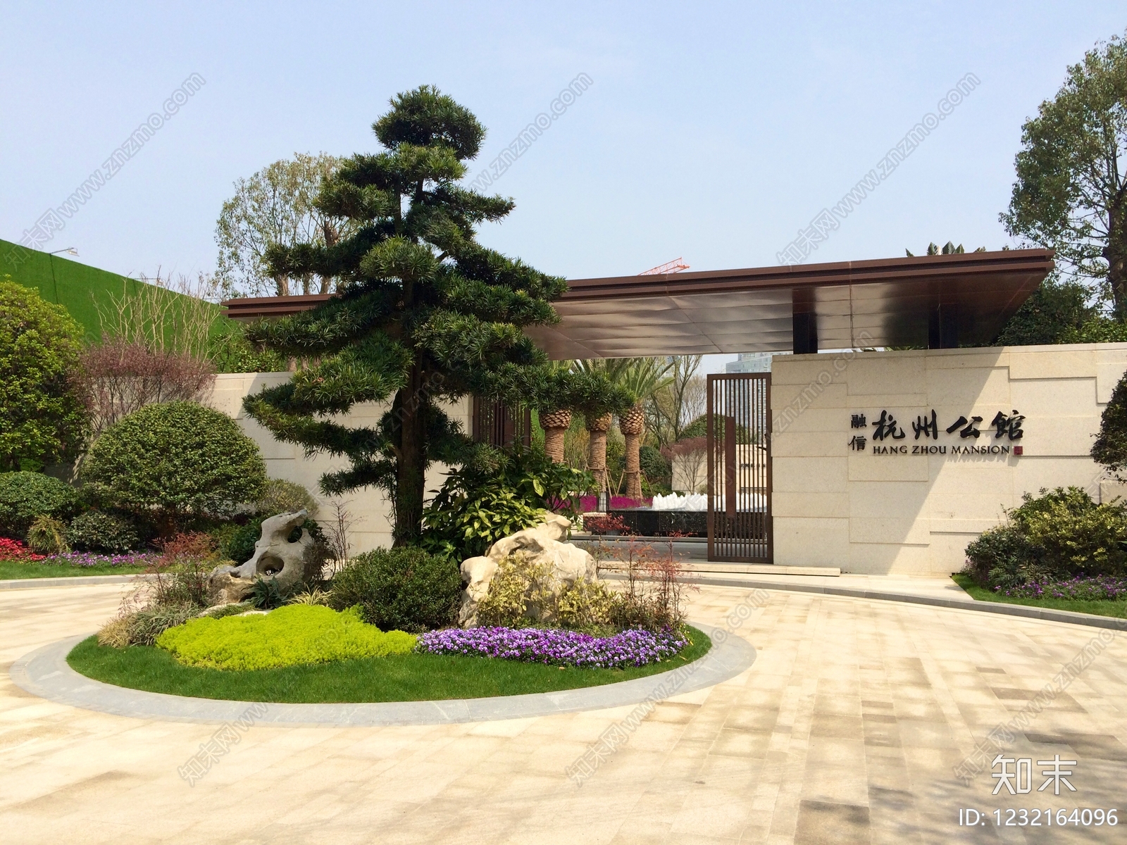 小区主入口cad施工图下载【ID:1232164096】