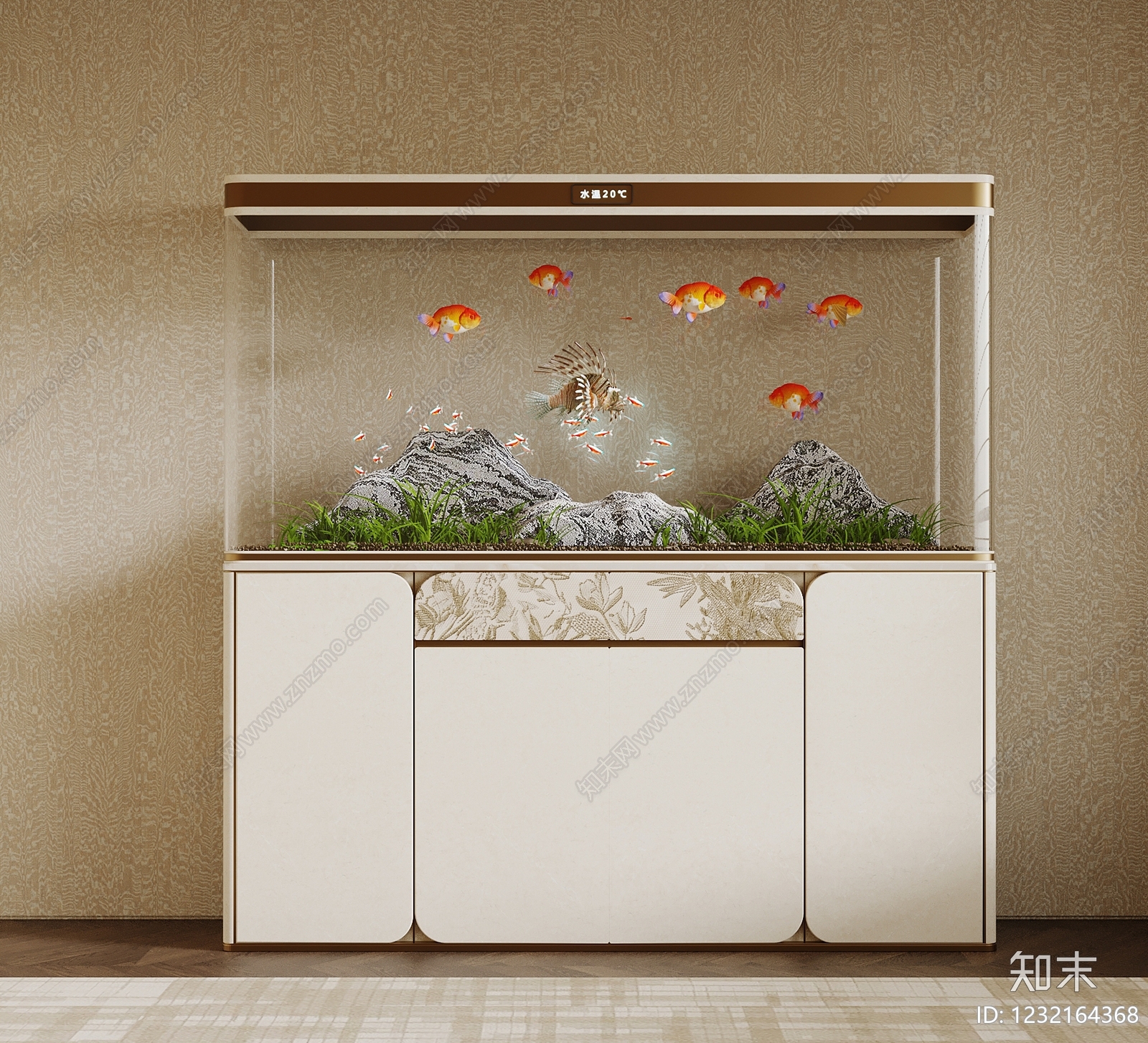 鱼缸3D模型下载【ID:1232164368】