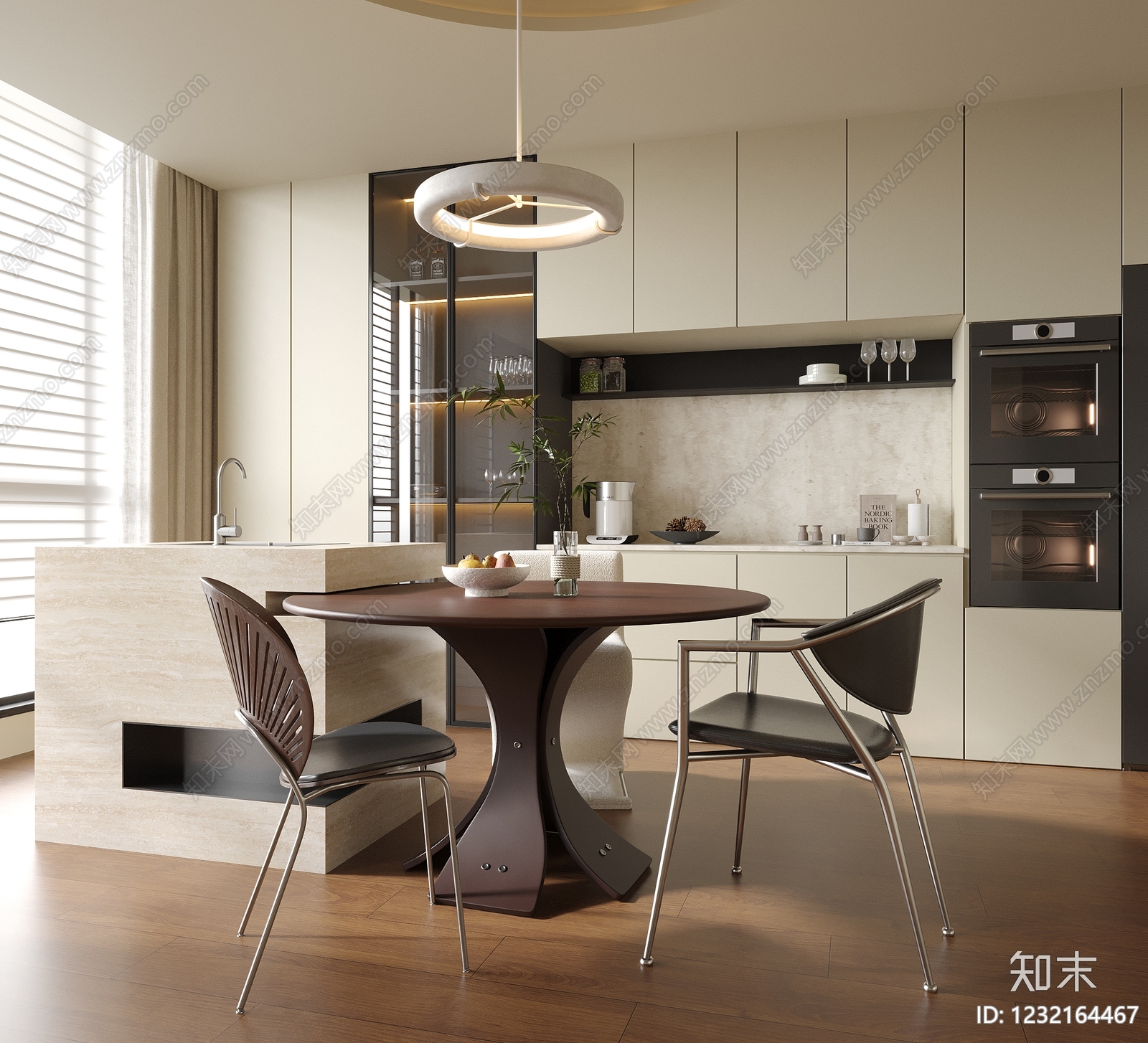 现代简约家居餐厅3D模型下载【ID:1232164467】