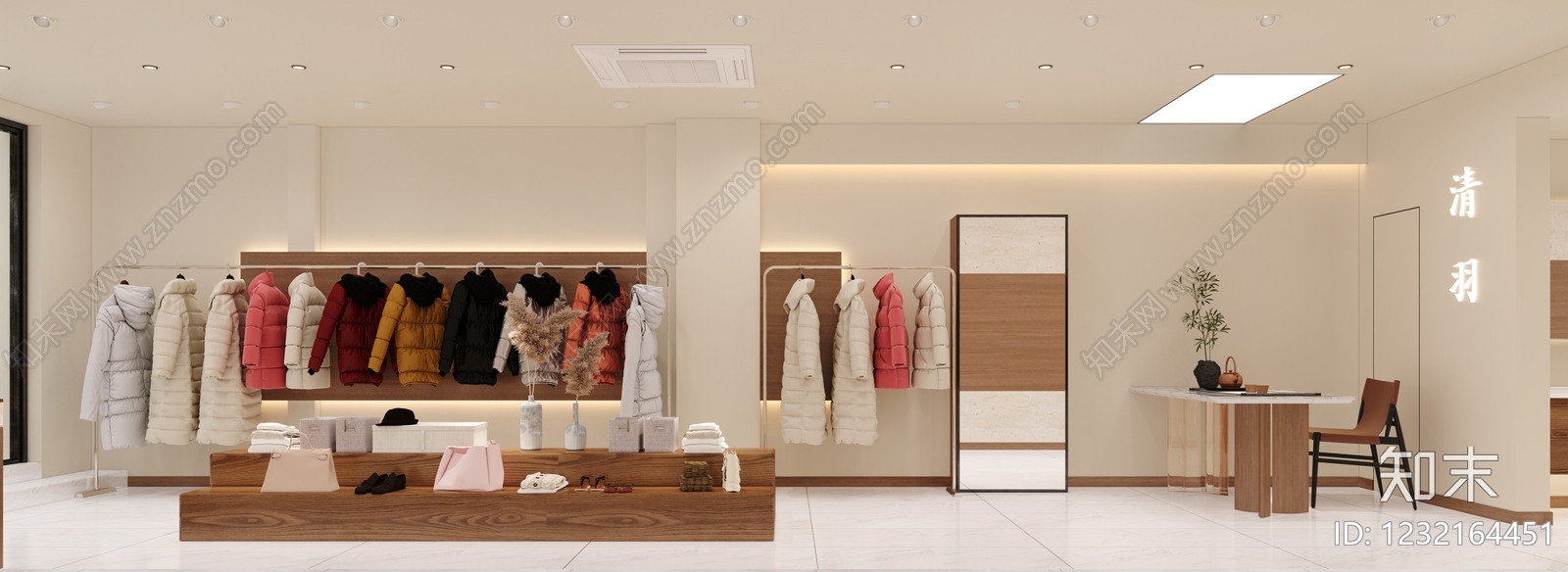 奶油风服装店3D模型下载【ID:1232164451】