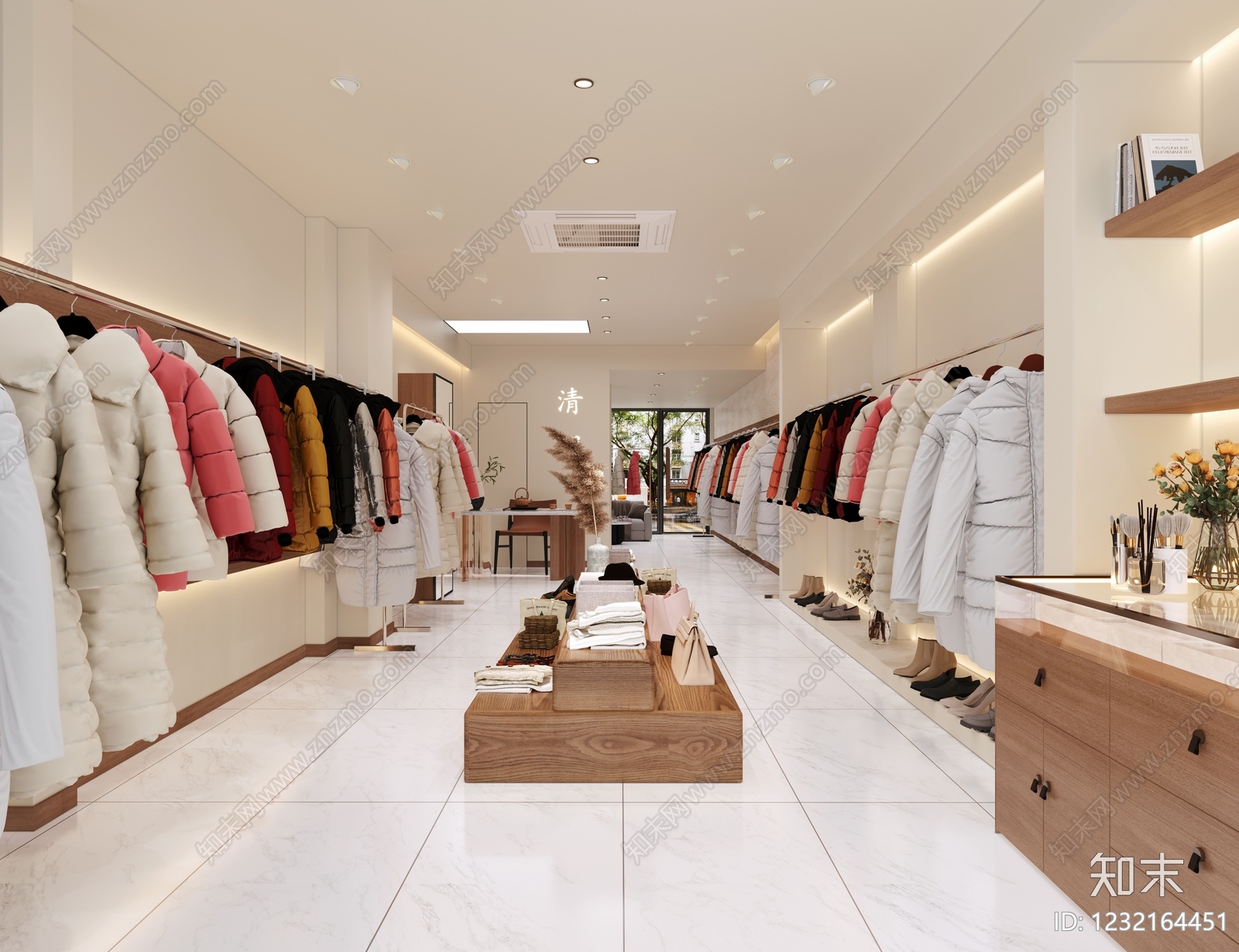 奶油风服装店3D模型下载【ID:1232164451】