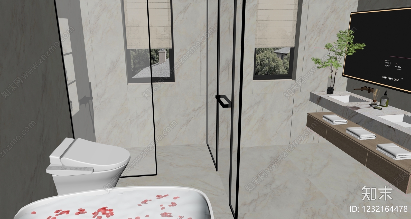 轻奢卫生间3D模型下载【ID:1232164478】