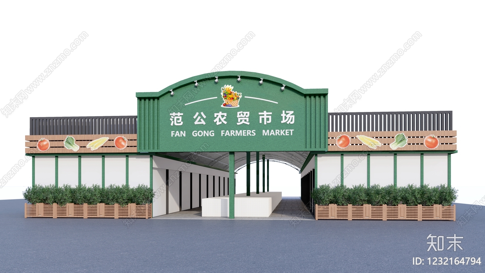 现代农贸市场SU模型下载【ID:1232164794】