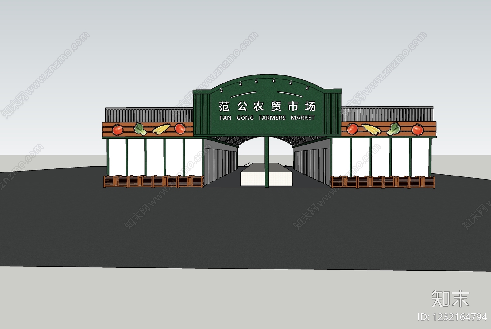 现代农贸市场SU模型下载【ID:1232164794】