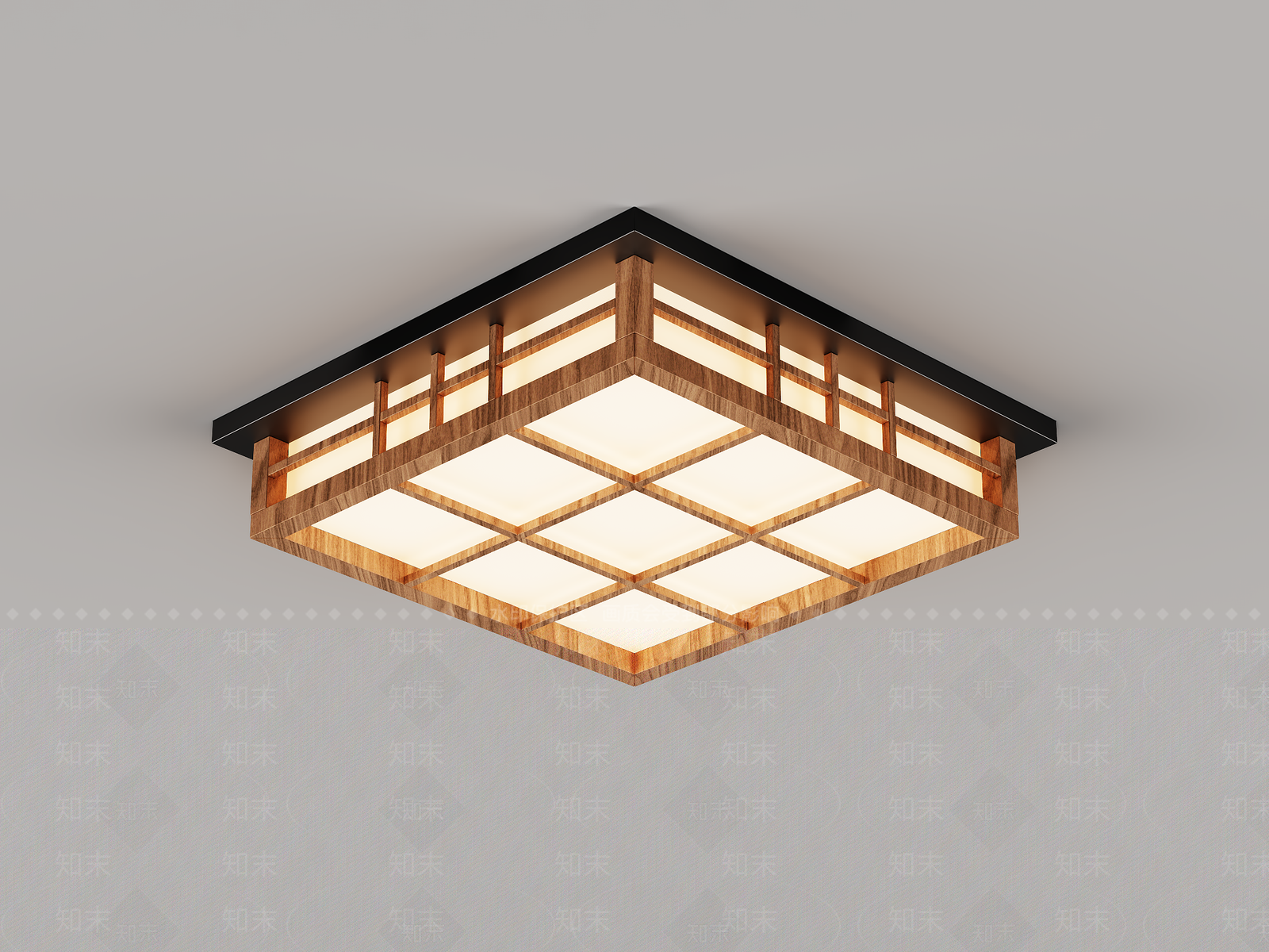 新中式儿童房吸顶灯3D模型下载【ID:1232165670】