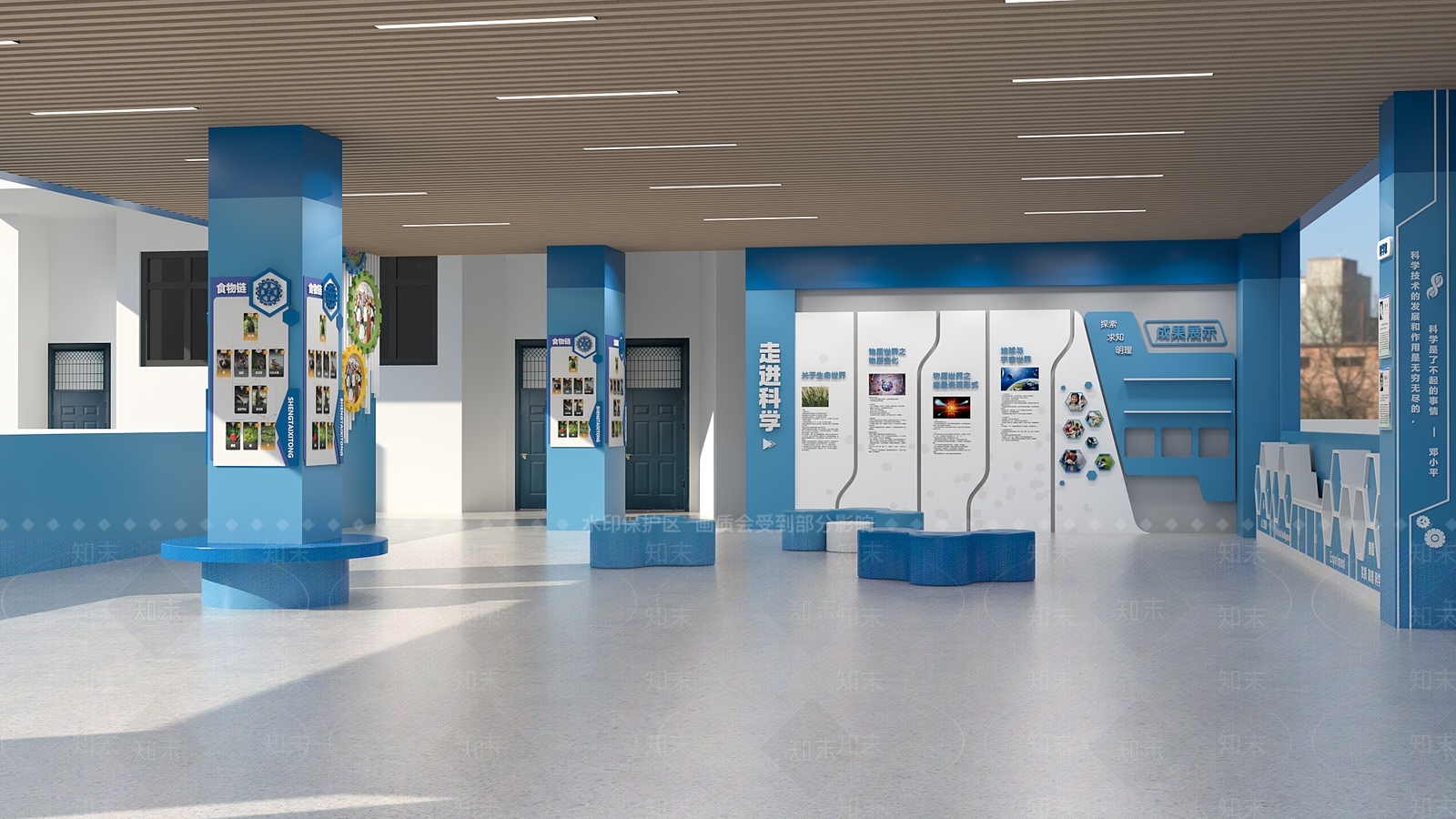 现代简约科技教育展厅3D模型下载【ID:1232165682】