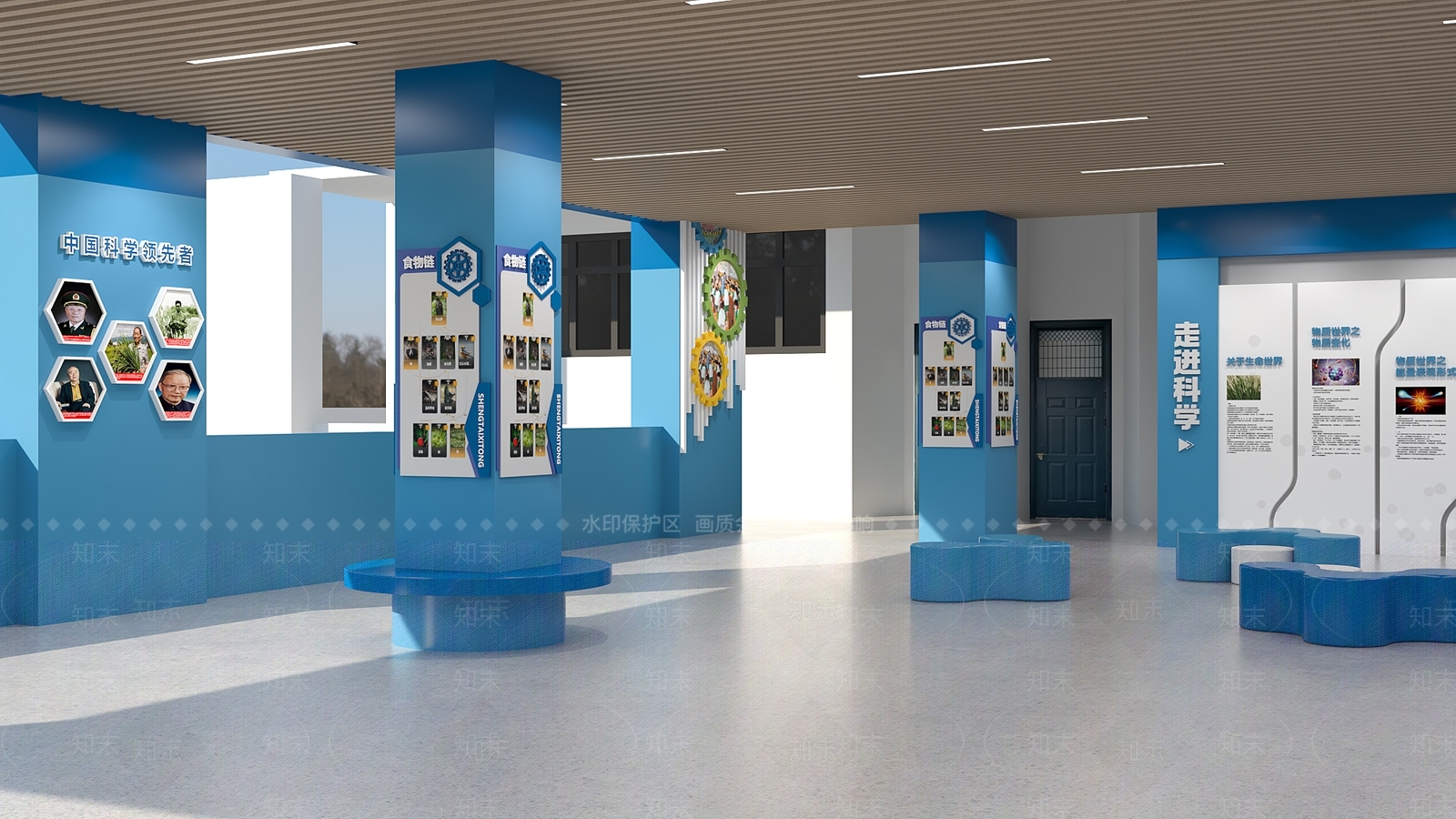 现代简约科技教育展厅3D模型下载【ID:1232165682】