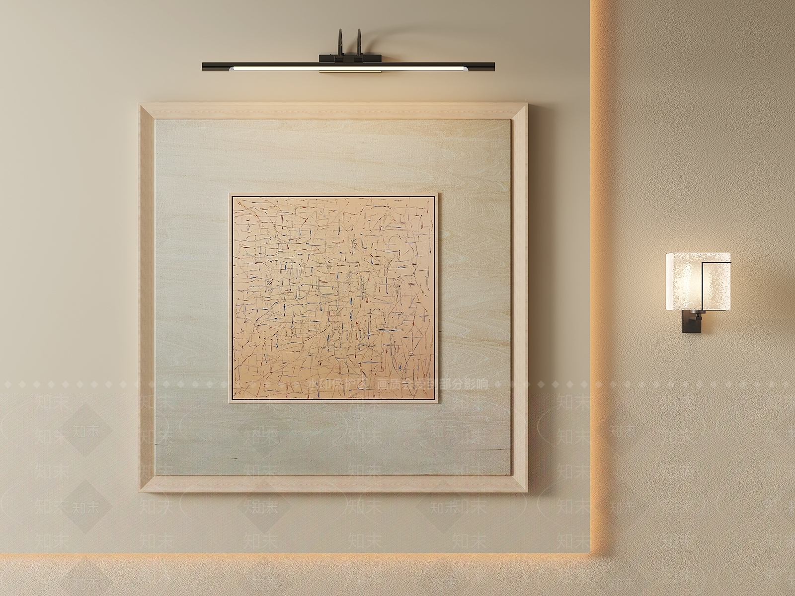 原木风挂画3D模型下载【ID:1232165878】