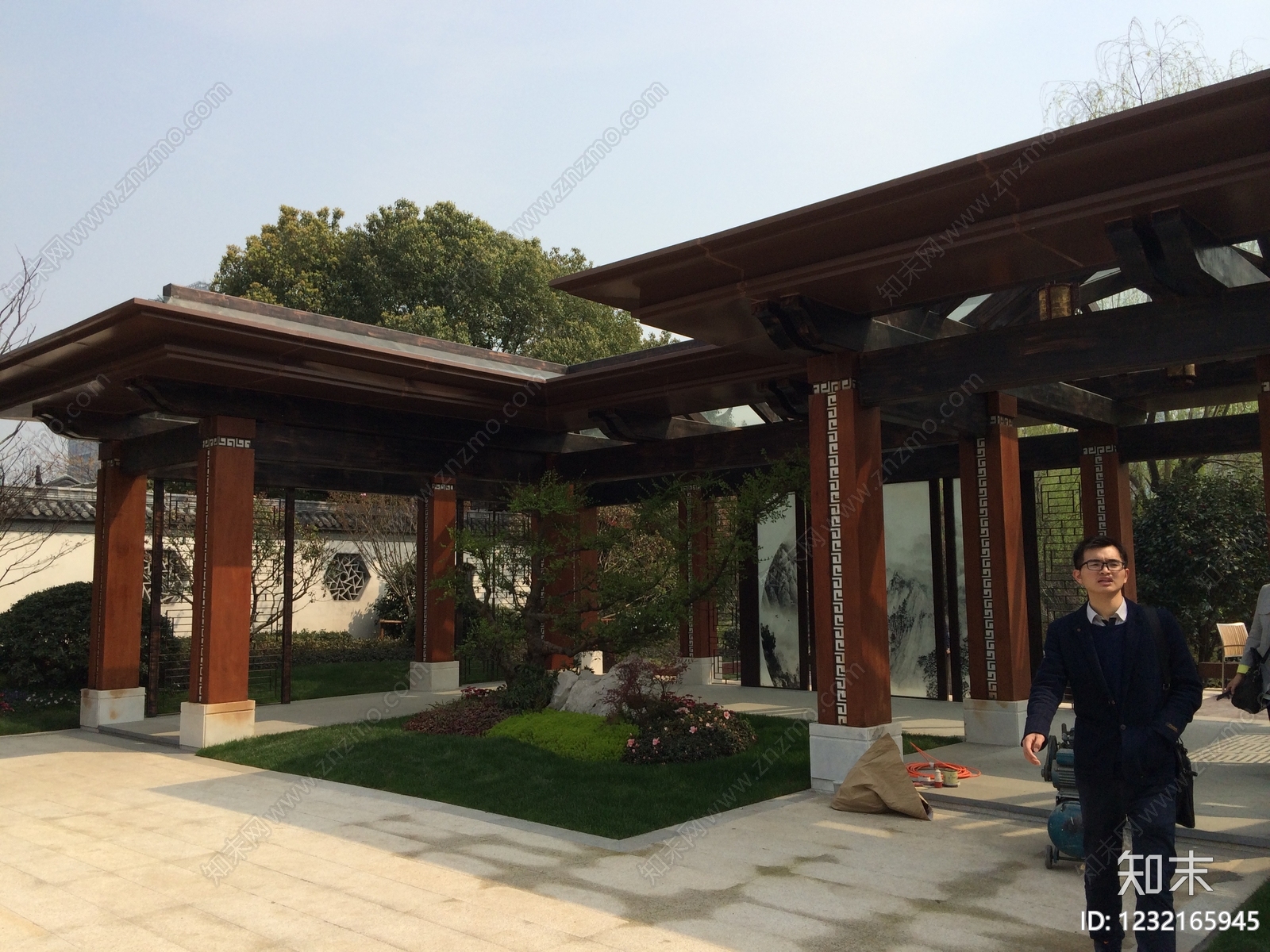 小区廊架cad施工图下载【ID:1232165945】