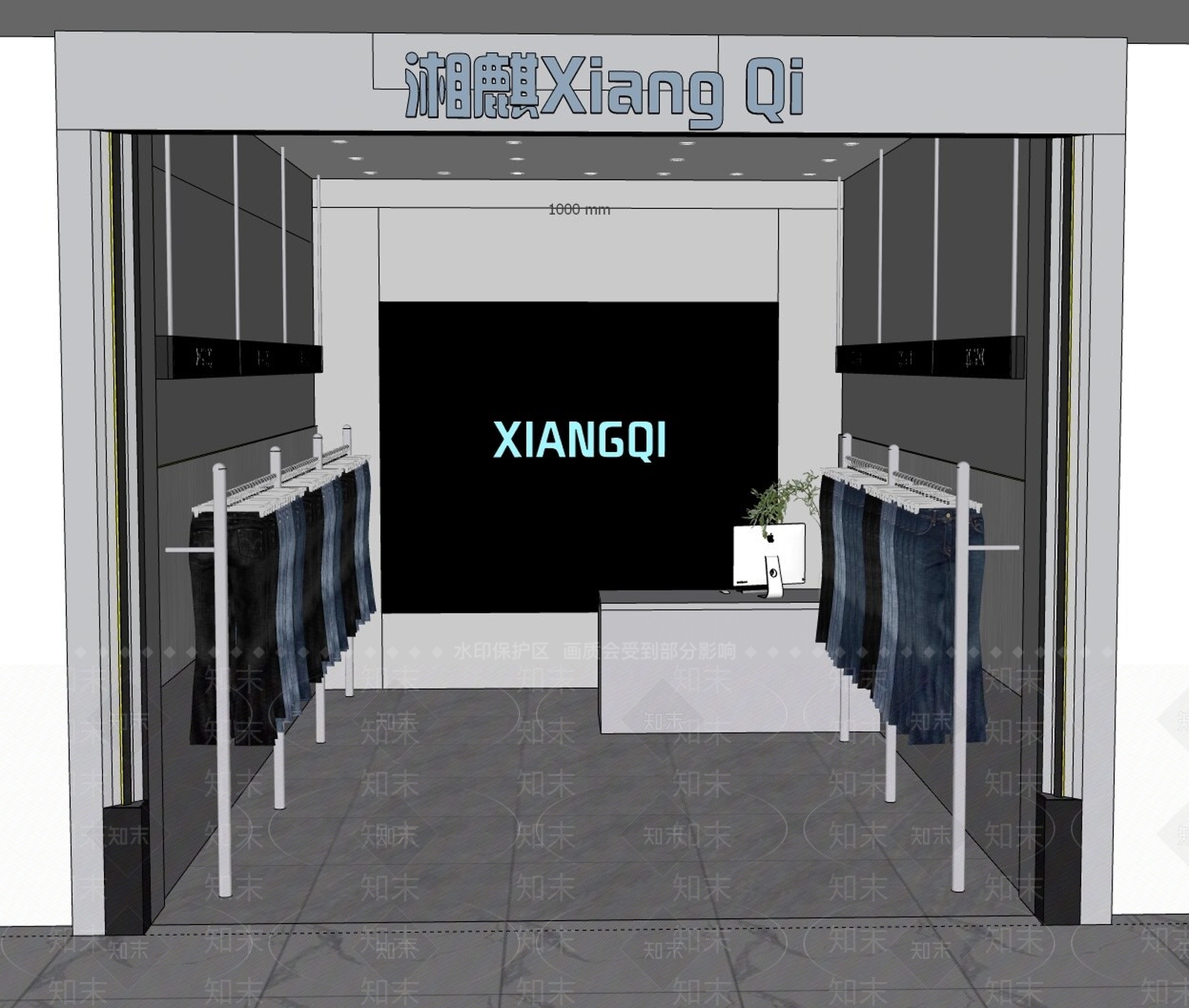 现代简约服装店SU模型下载【ID:1232166302】
