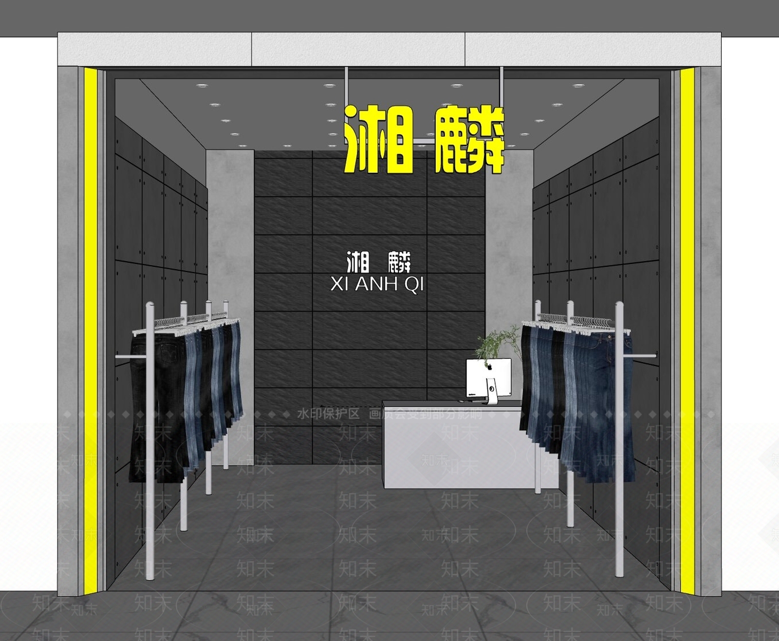 现代简约服装店SU模型下载【ID:1232166302】