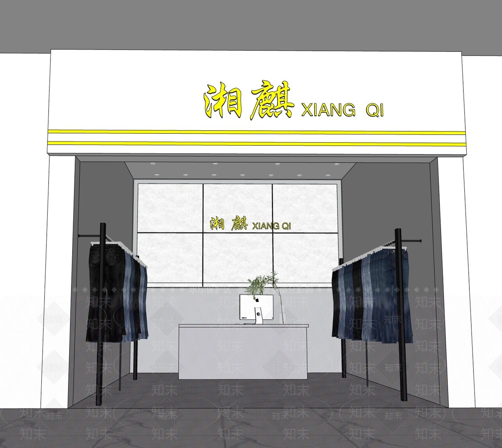 现代简约服装店SU模型下载【ID:1232166302】
