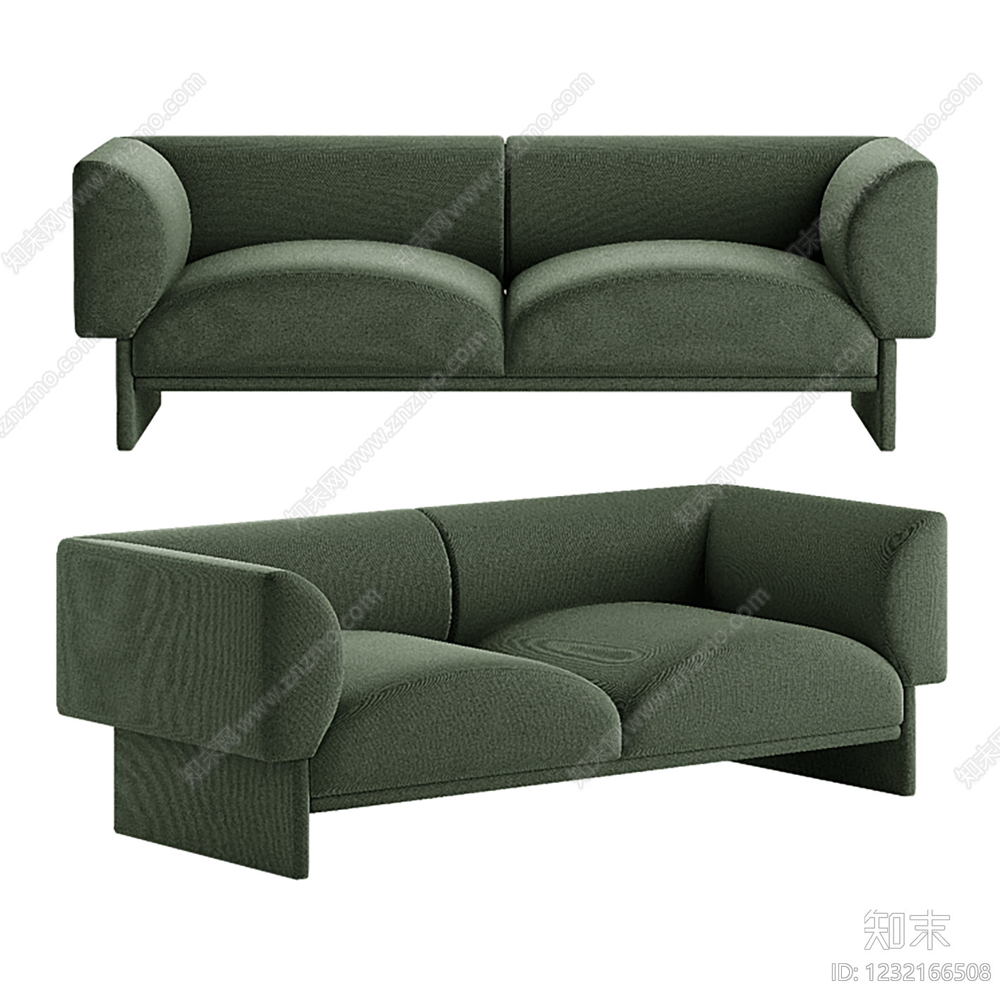 意式极简双人沙发3D模型下载【ID:1232166508】