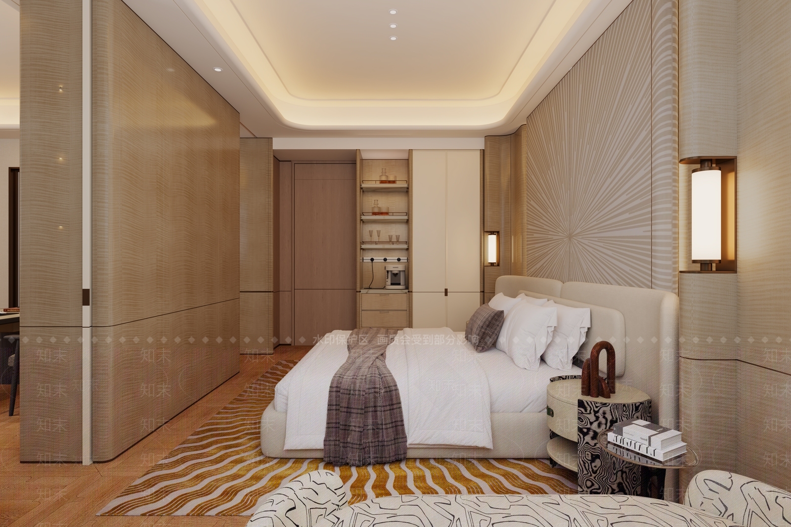 轻奢主卧3D模型下载【ID:1232168141】