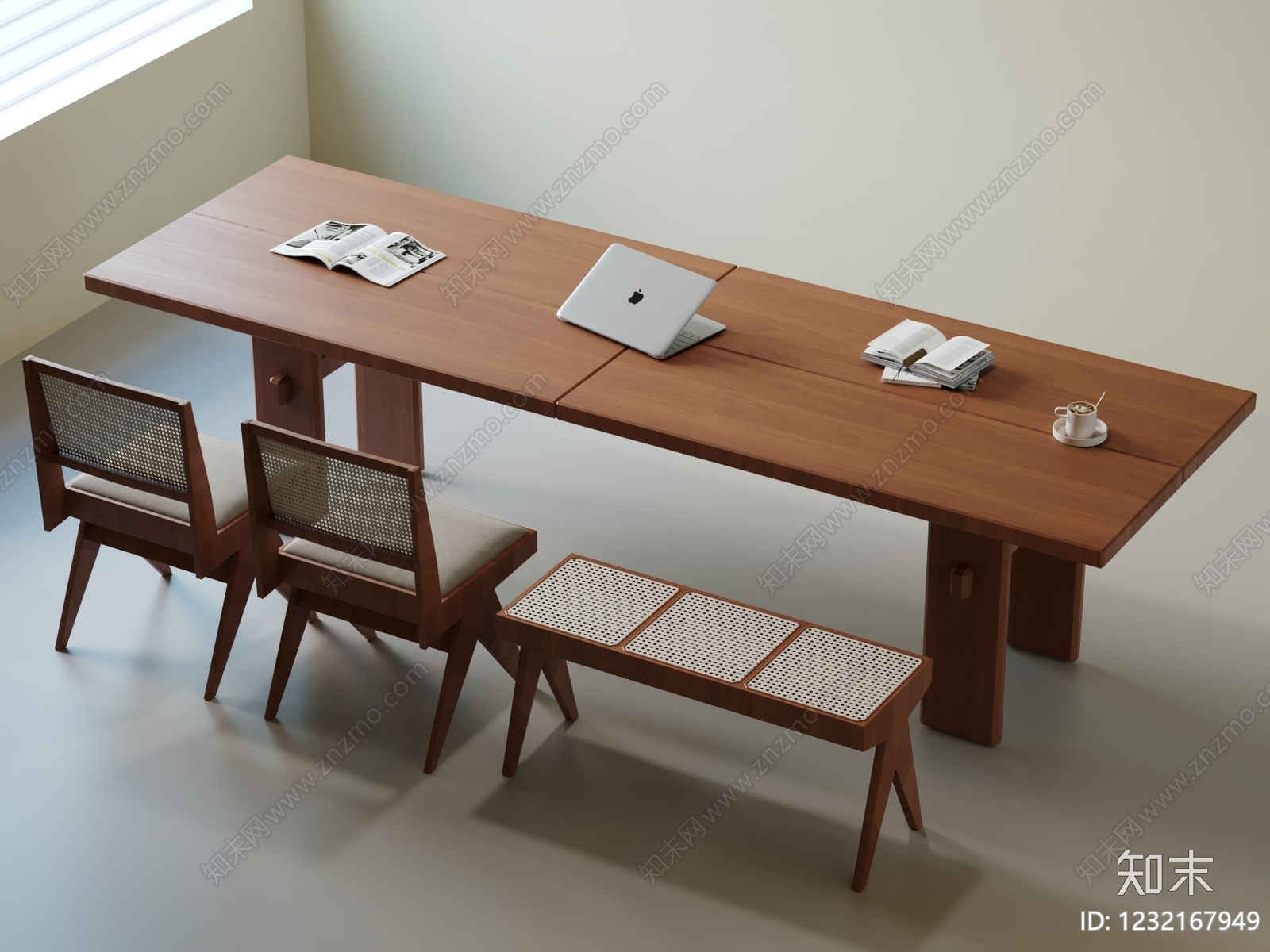 中古风餐桌椅3D模型下载【ID:1232167949】