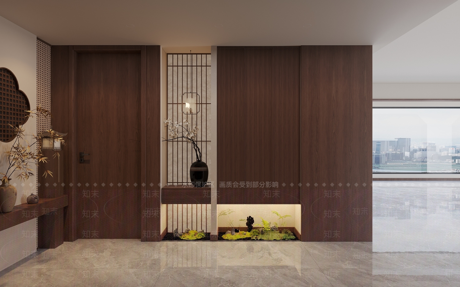 新中式玄关3D模型下载【ID:1232168130】