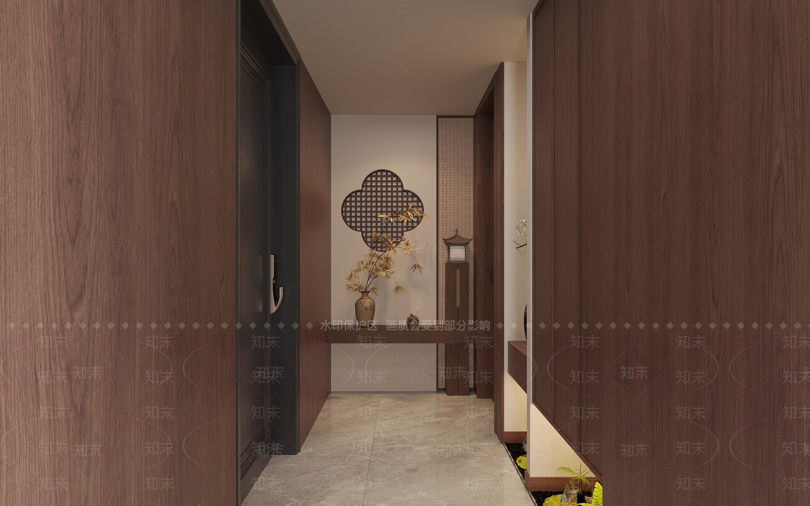 新中式玄关3D模型下载【ID:1232168130】