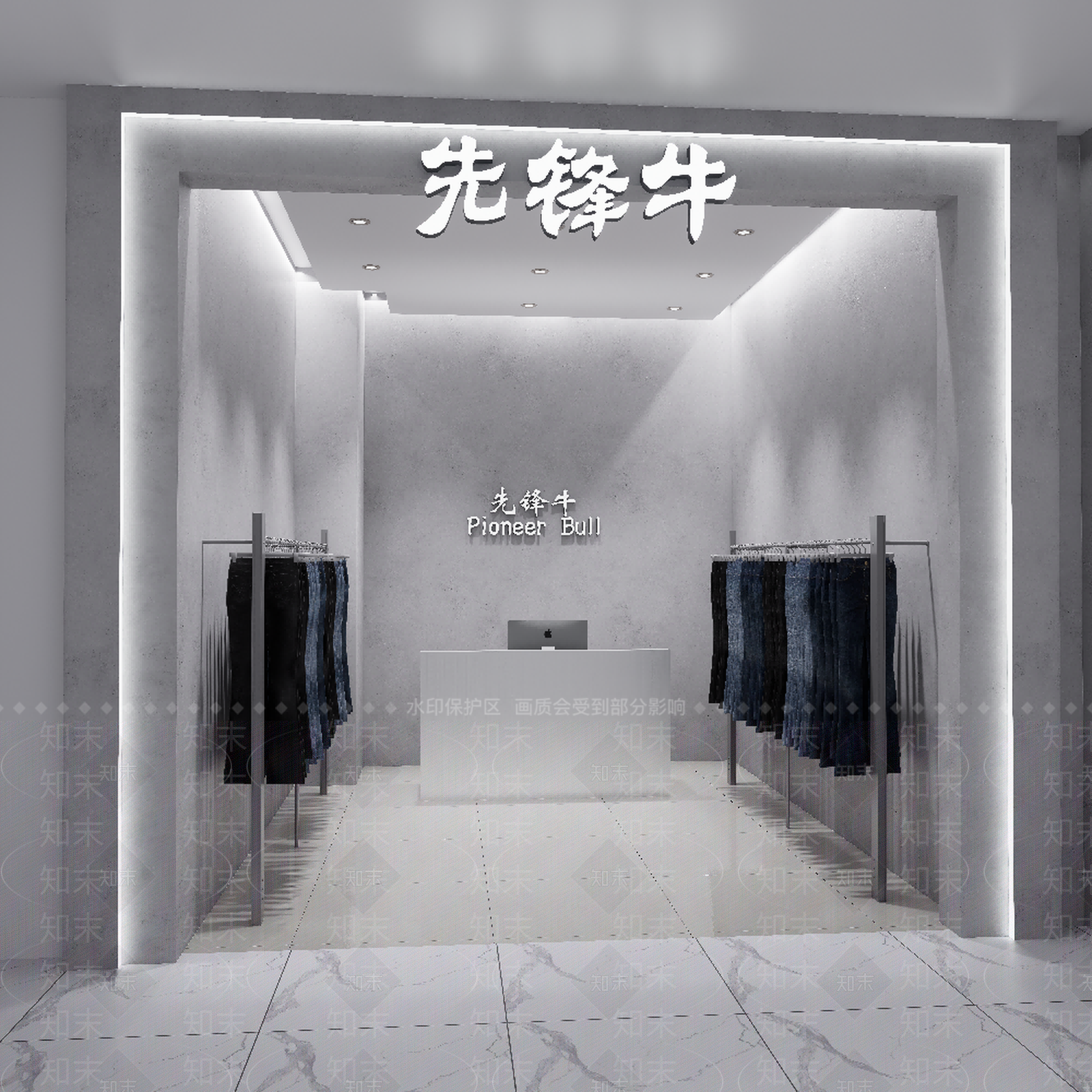 极简服装店SU模型下载【ID:1232170968】