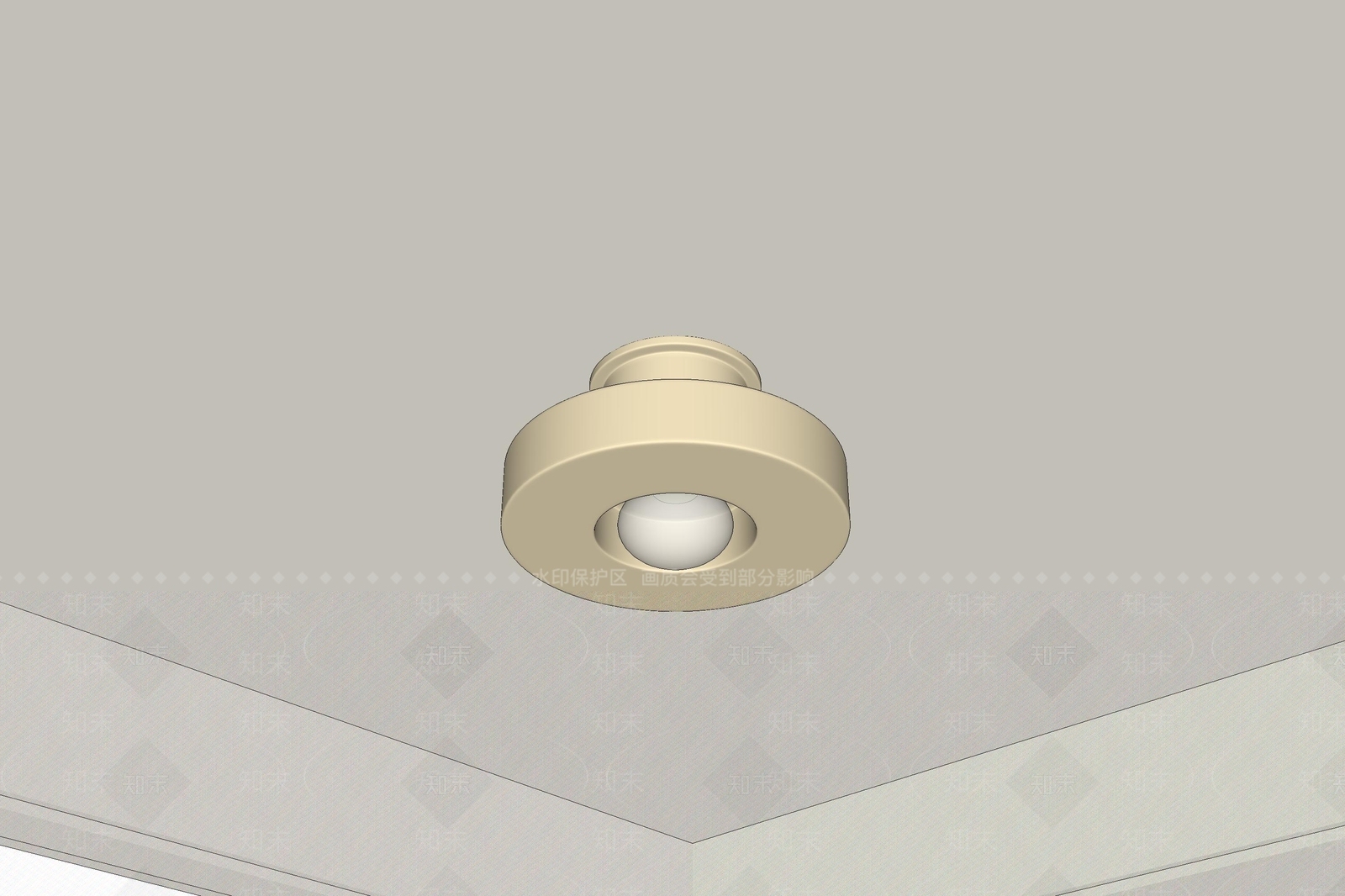 奶油风吸顶灯SU模型下载【ID:1232173125】
