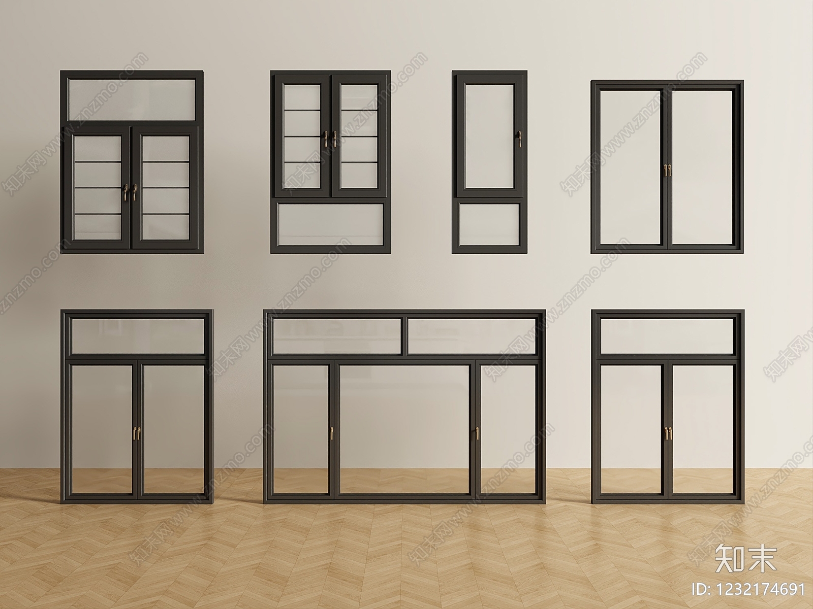 现代简约窗3D模型下载【ID:1232174691】