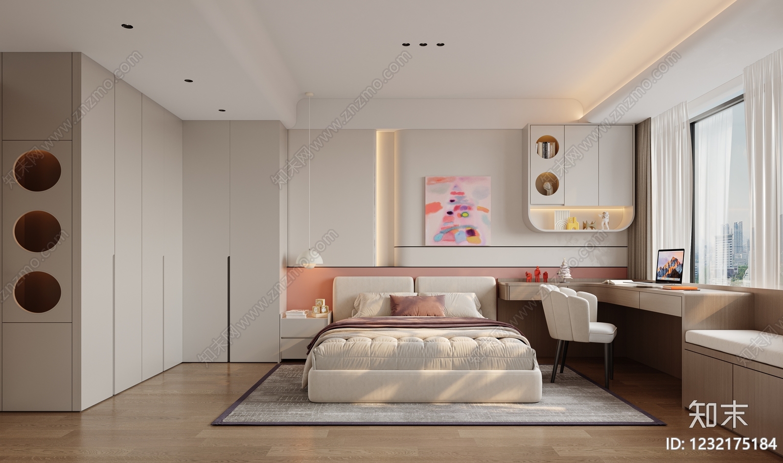 现代简约家居卧室3D模型下载【ID:1232175184】