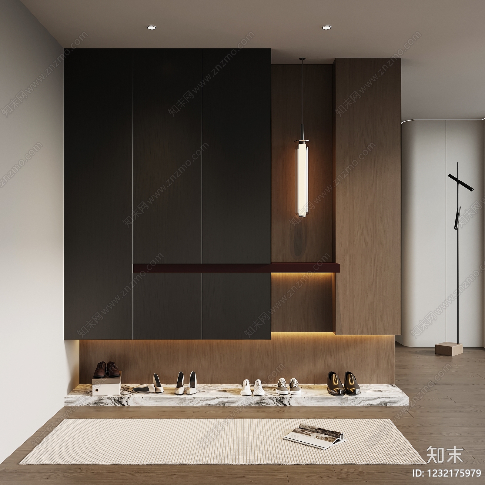 意式极简玄关柜3D模型下载【ID:1232175979】