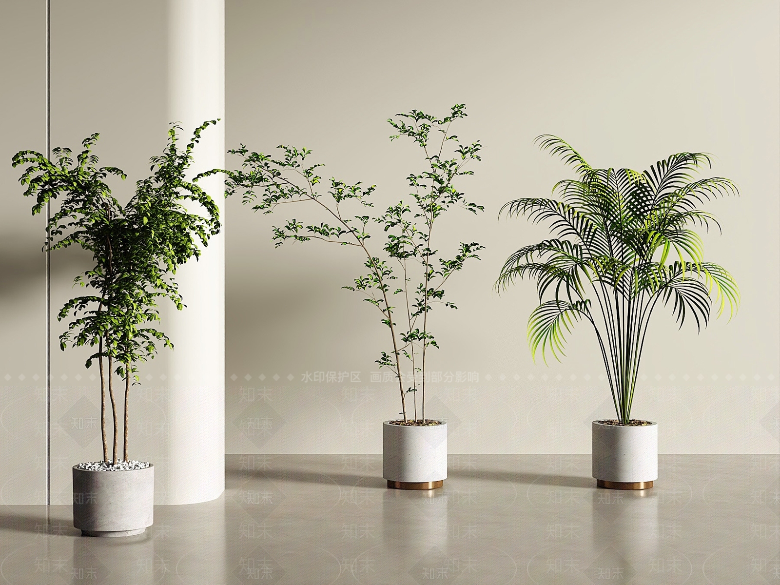 现代简约盆栽SU模型下载【ID:1232176235】