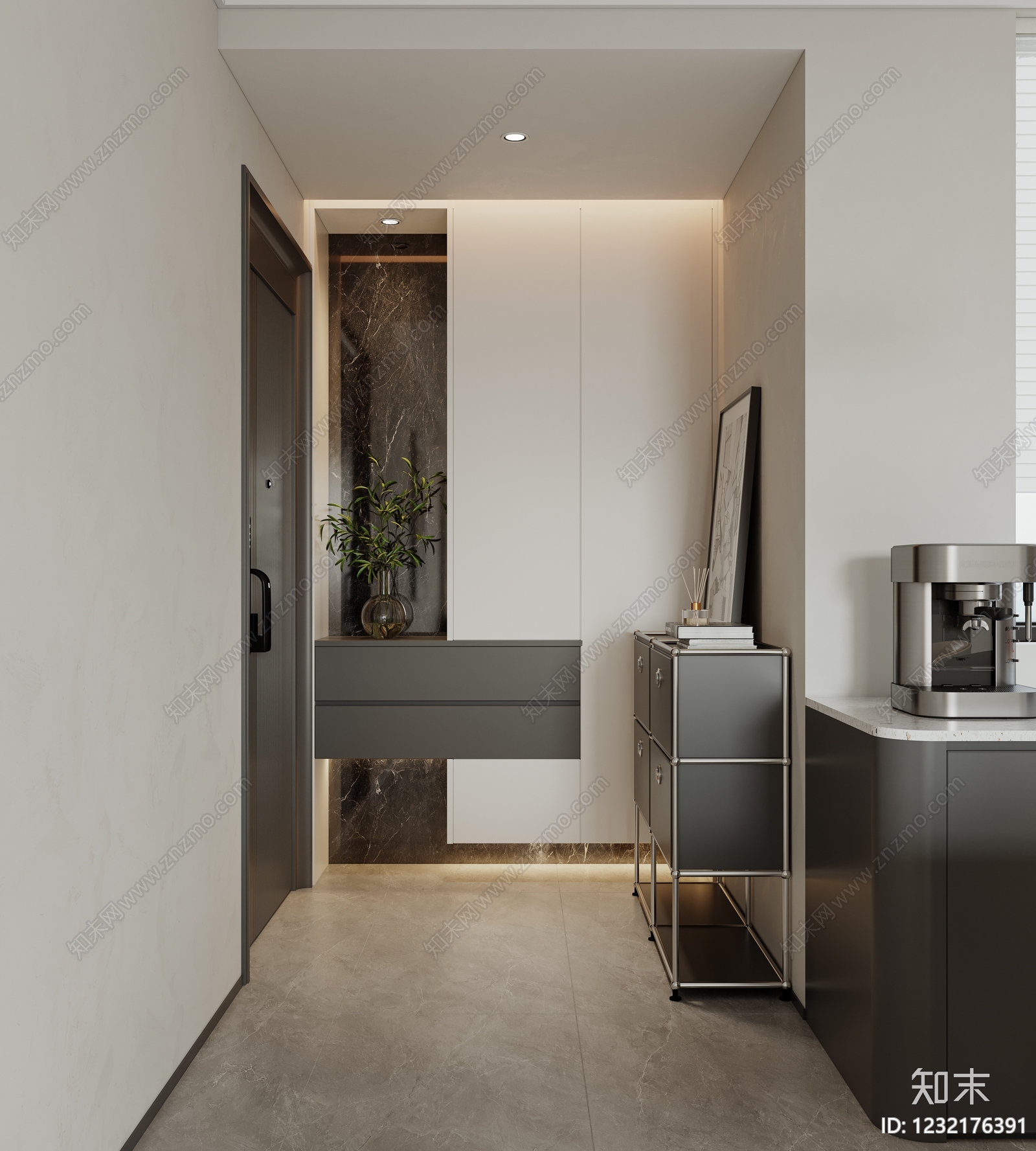 现代简约玄关3D模型下载【ID:1232176391】
