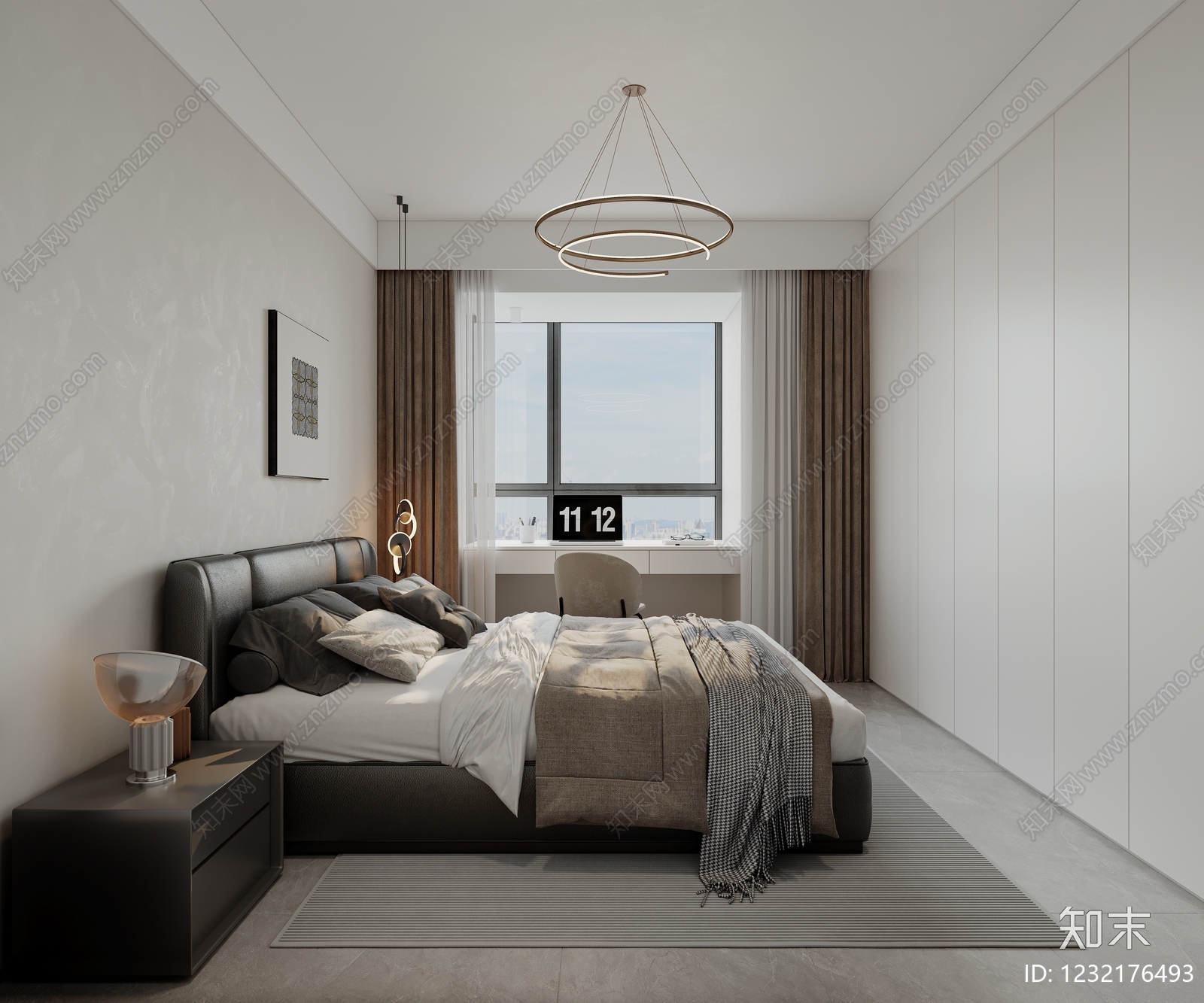 现代简约主卧3D模型下载【ID:1232176493】