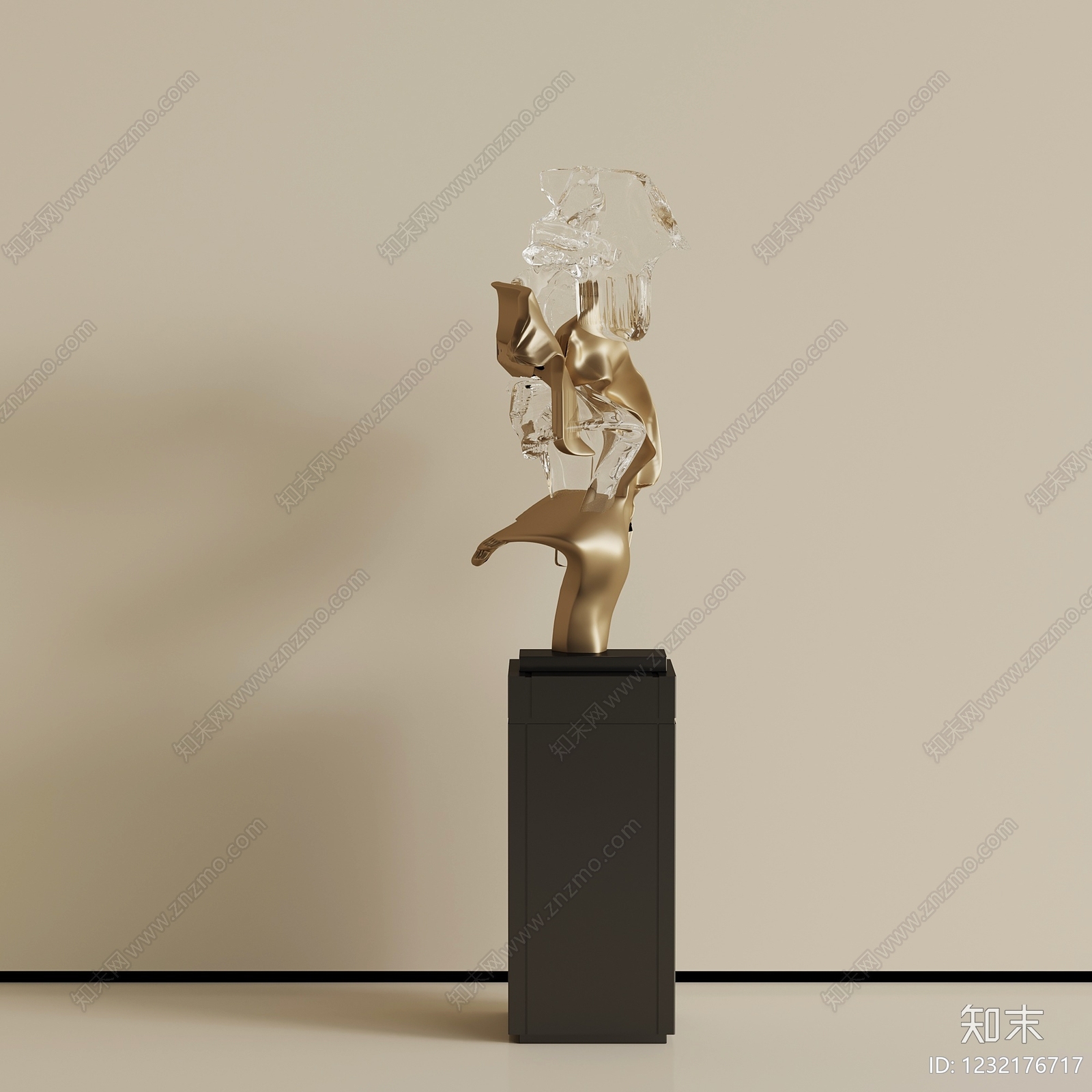 轻奢雕塑摆件3D模型下载【ID:1232176717】