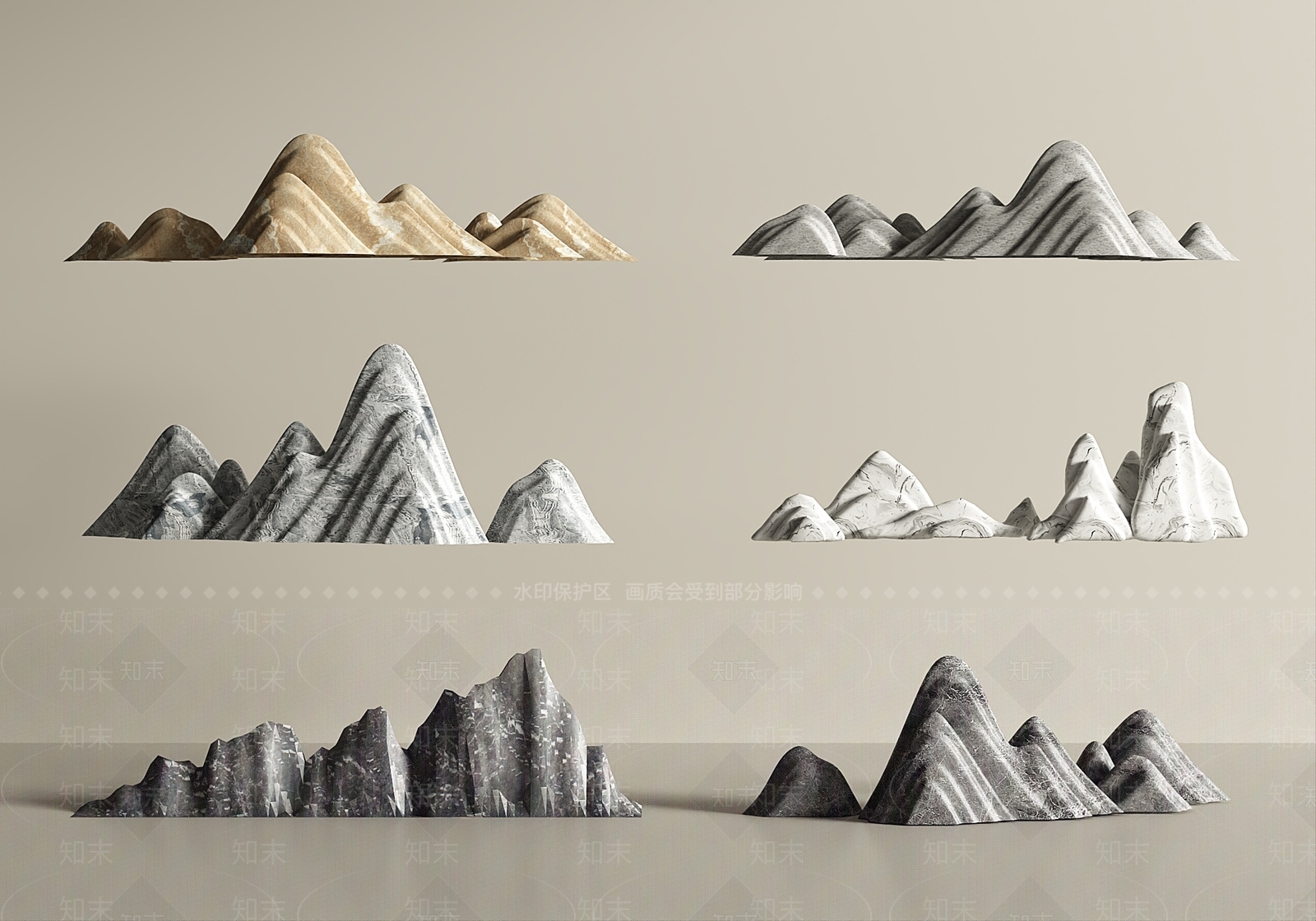 新中式假山水景3D模型下载【ID:1232177649】