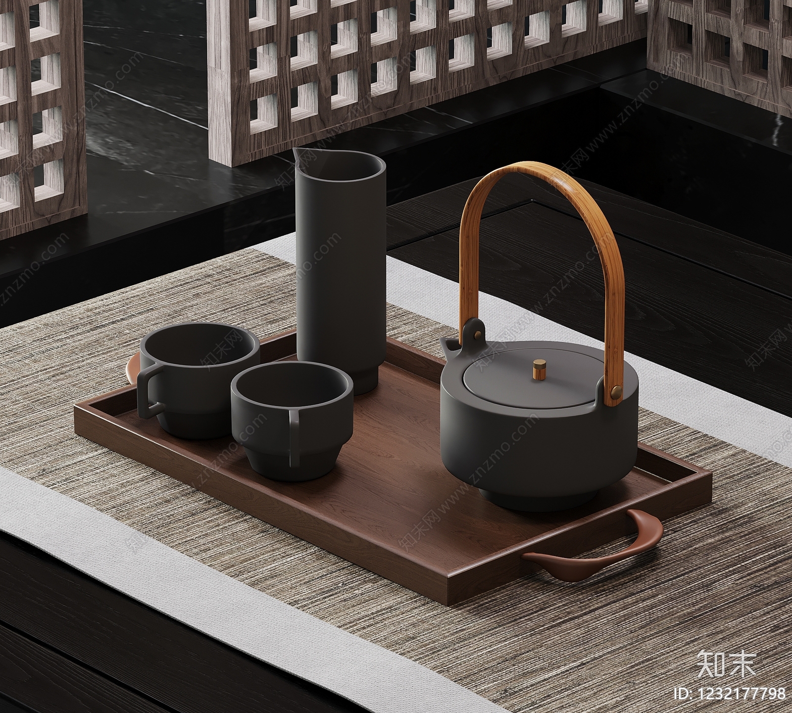 新中式茶具3D模型下载【ID:1232177798】