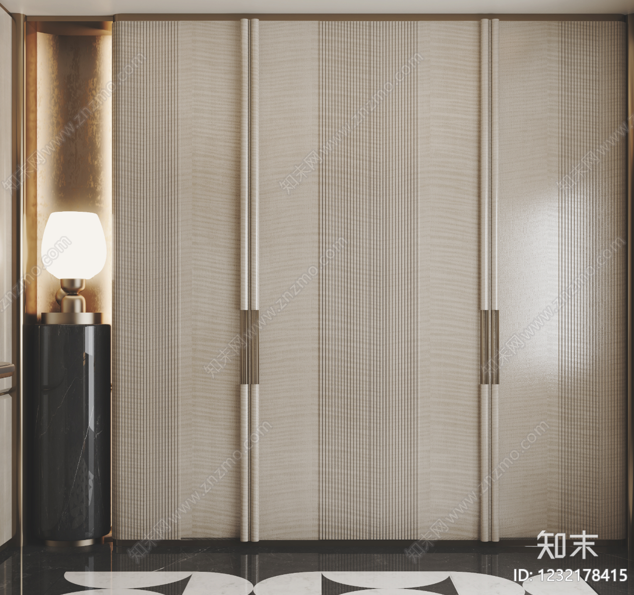 轻奢鞋柜3D模型下载【ID:1232178415】
