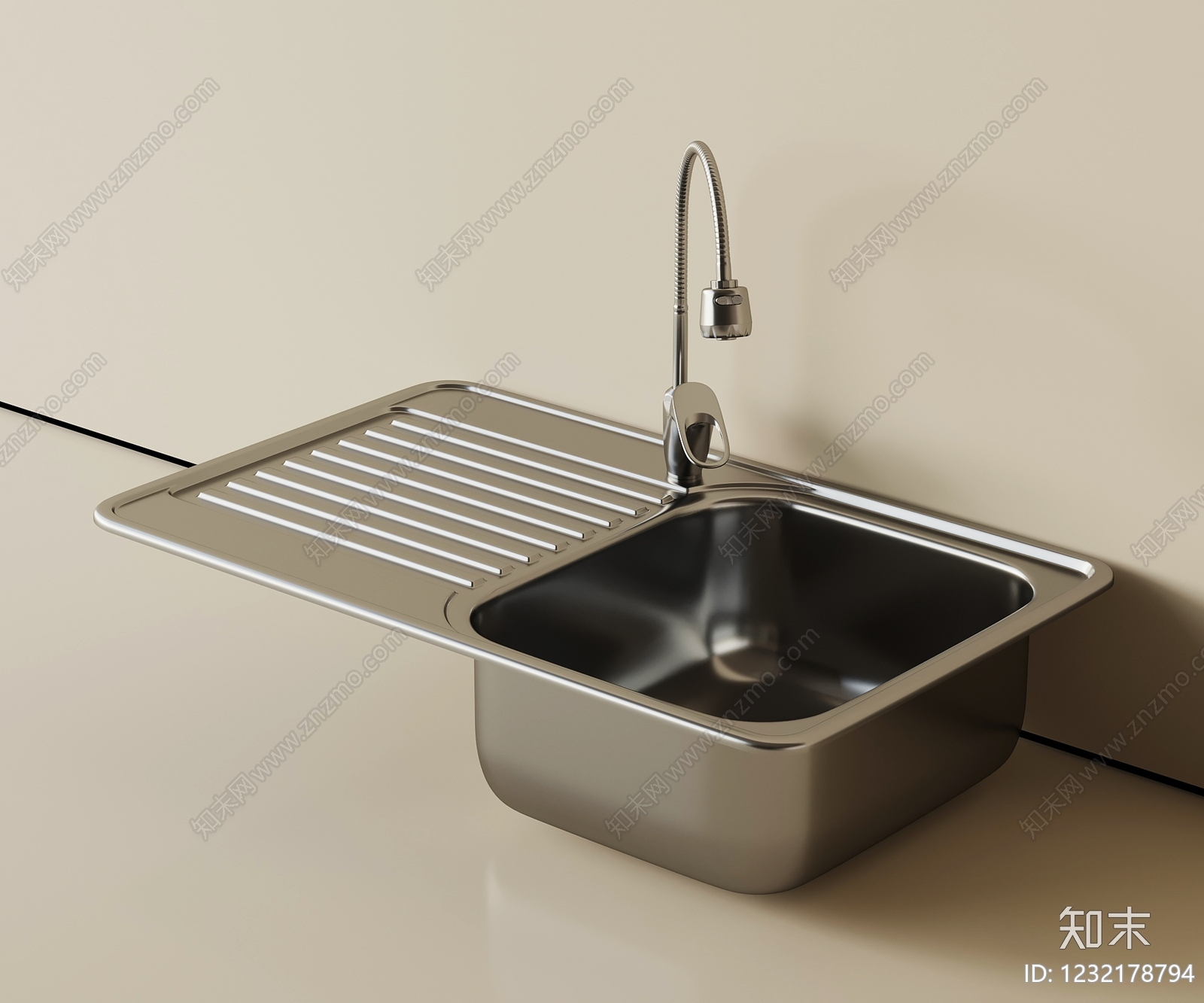 现代简约水槽3D模型下载【ID:1232178794】